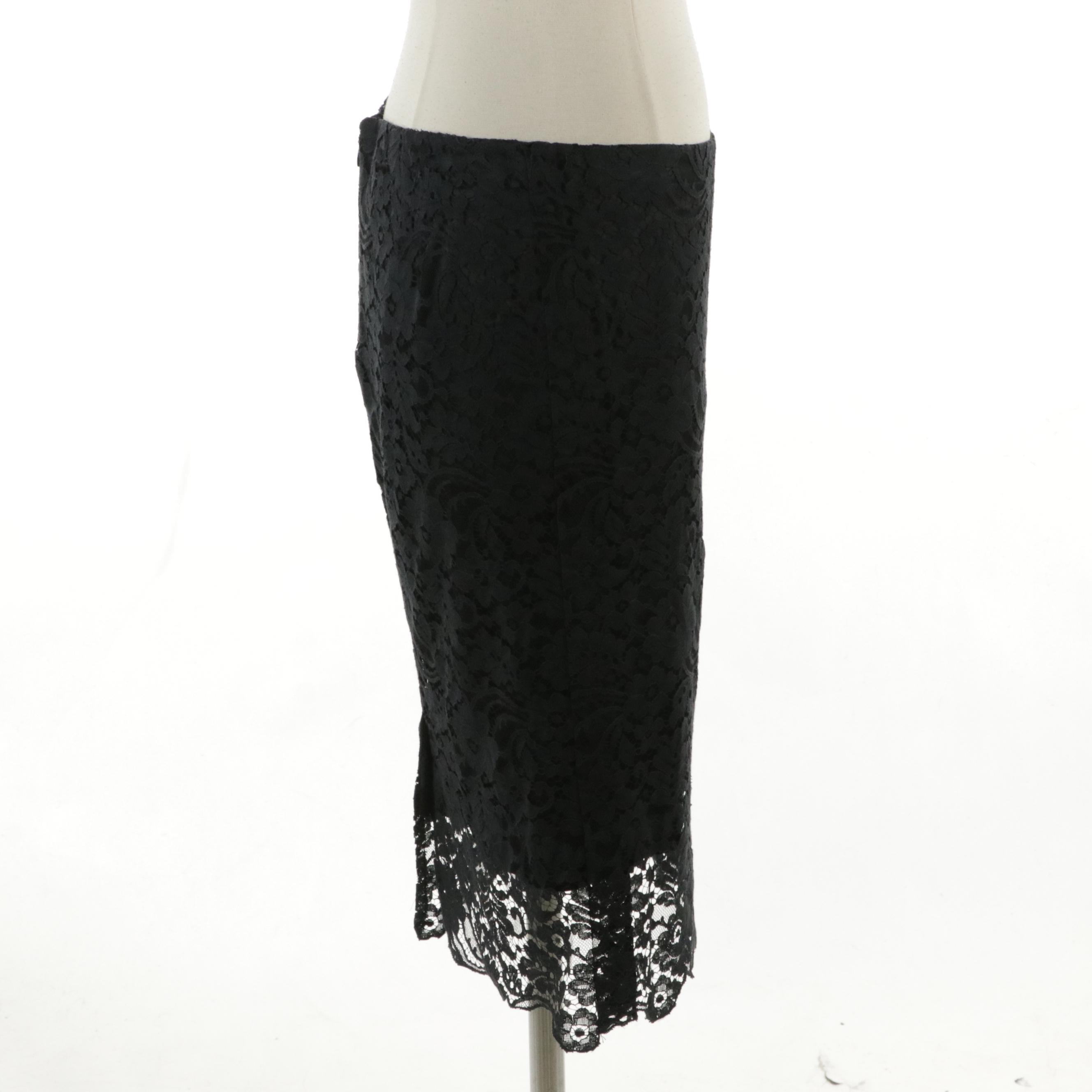 Dolce & Gabbana Cotton Lace Knee-Length Skirt