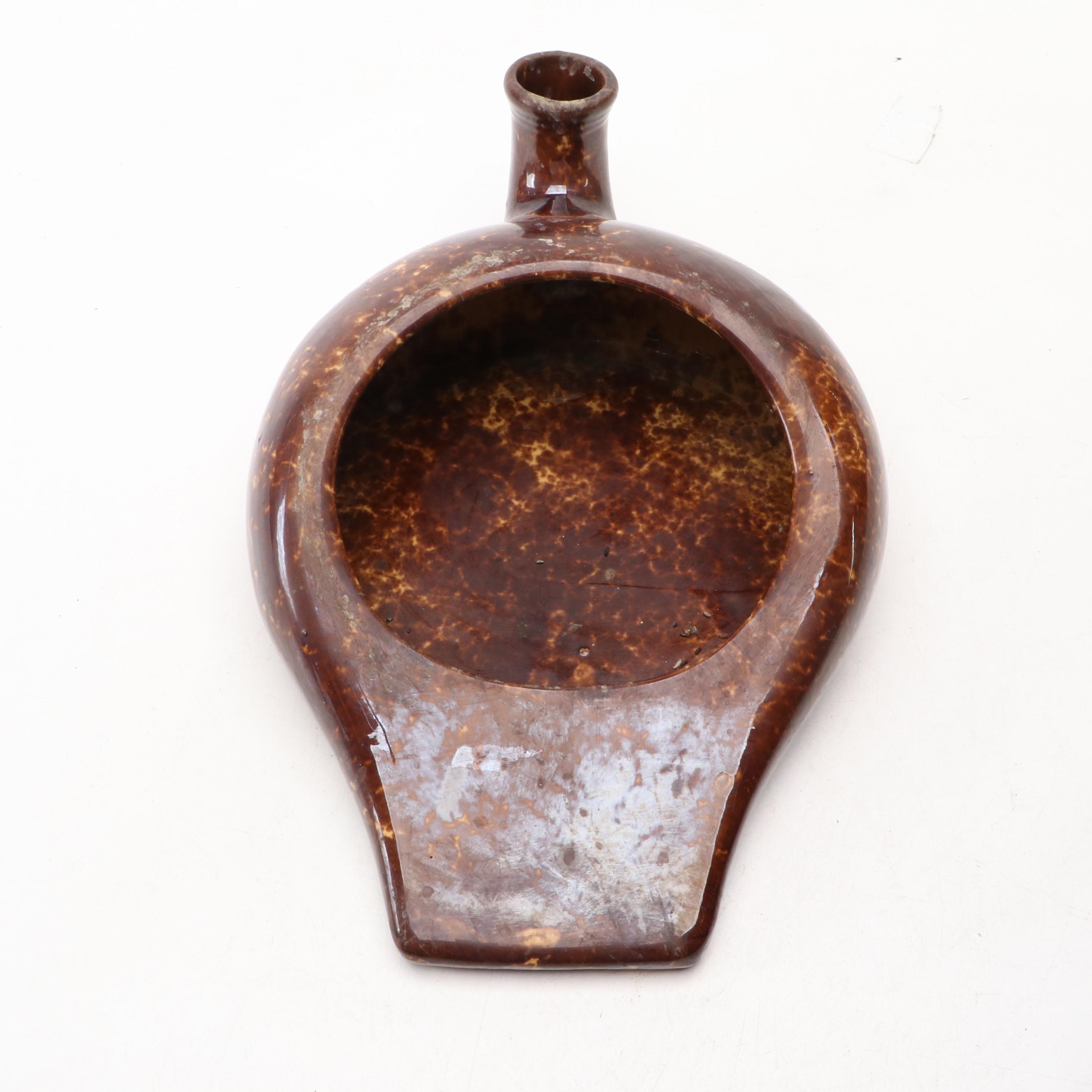 Bennington Rockingham Glaze Ceramic Bedpan and Spitoon, 19th Century