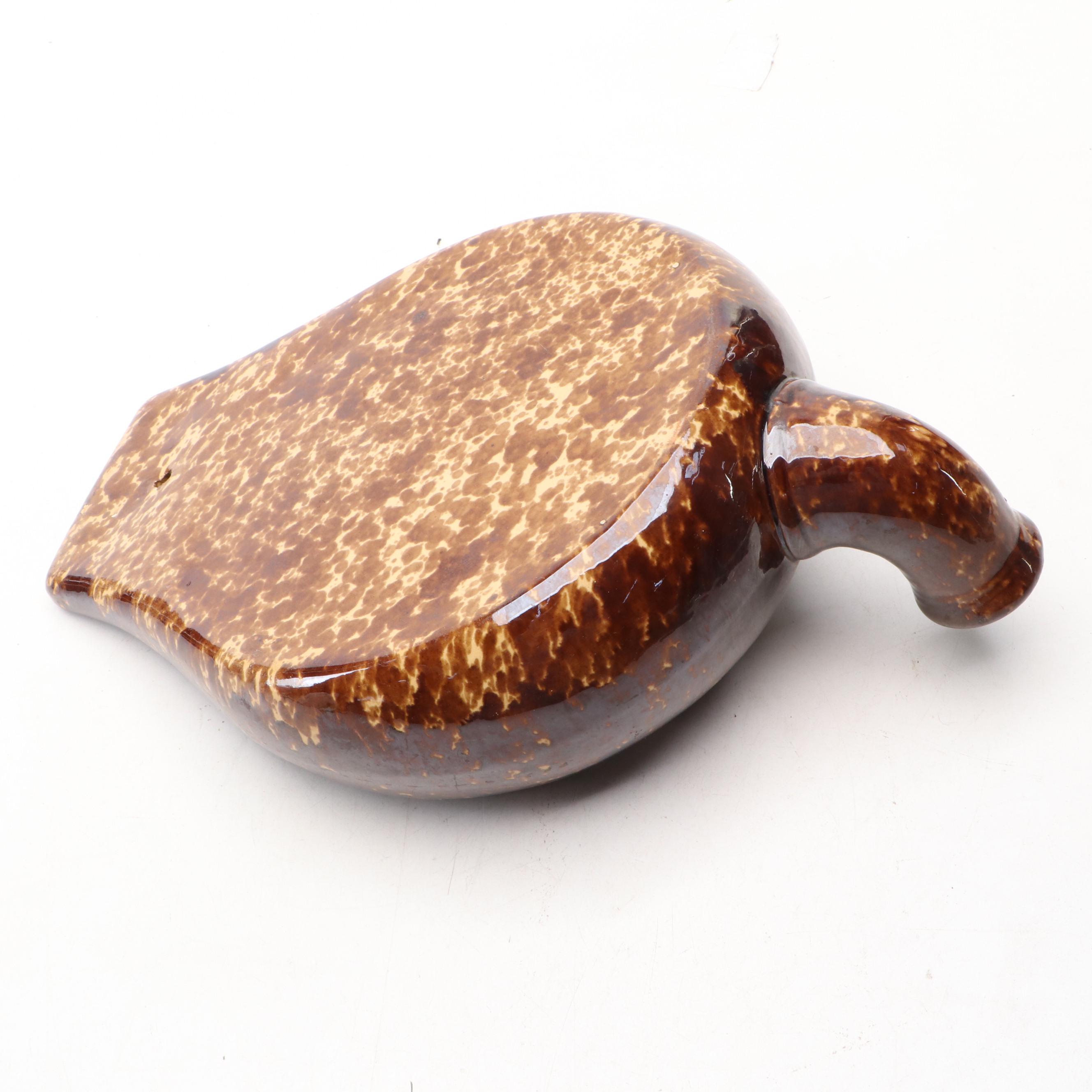 Bennington Rockingham Glaze Ceramic Bedpan and Spitoon, 19th Century