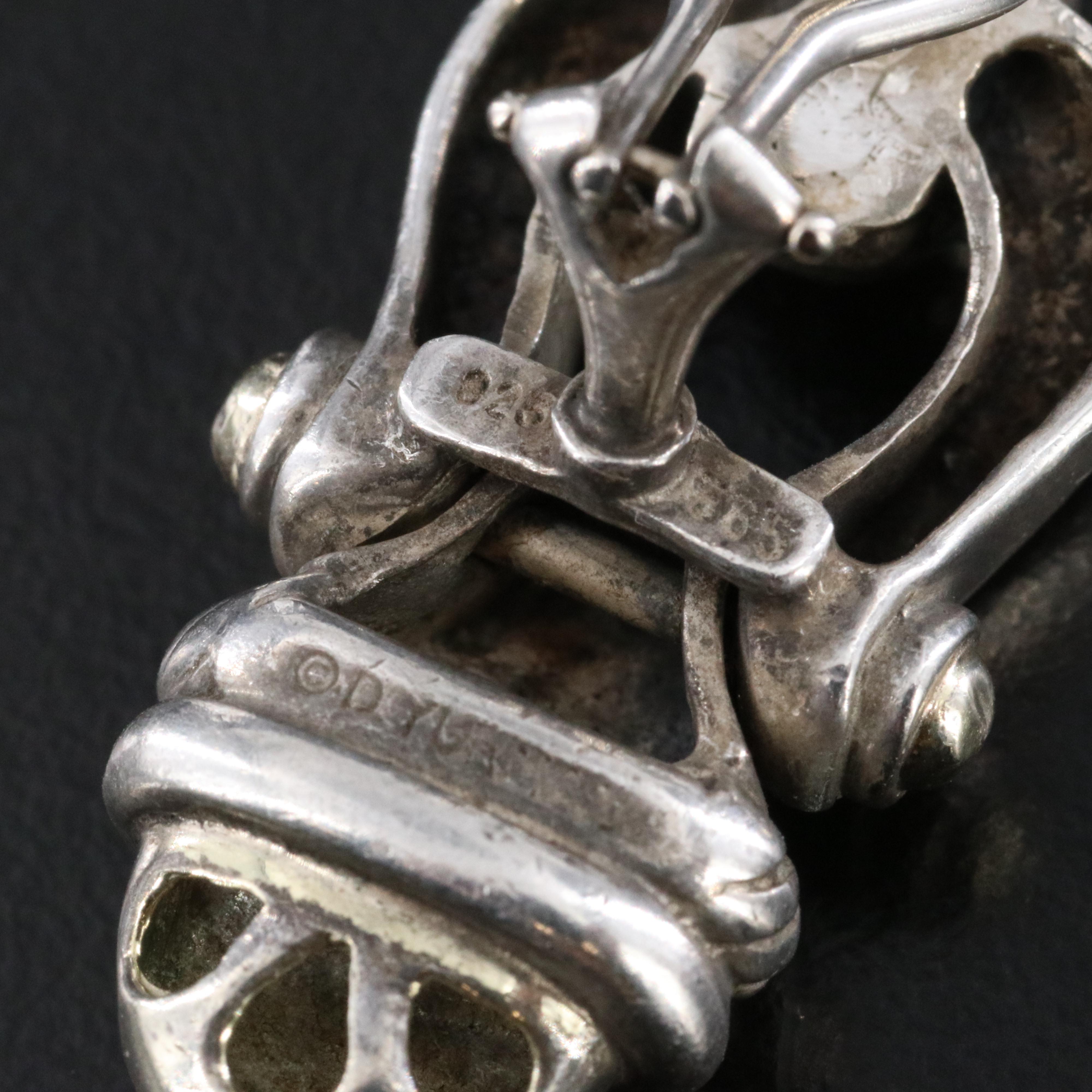 David Yurman Sterling and 14K Acorn Door Knocker Earrings