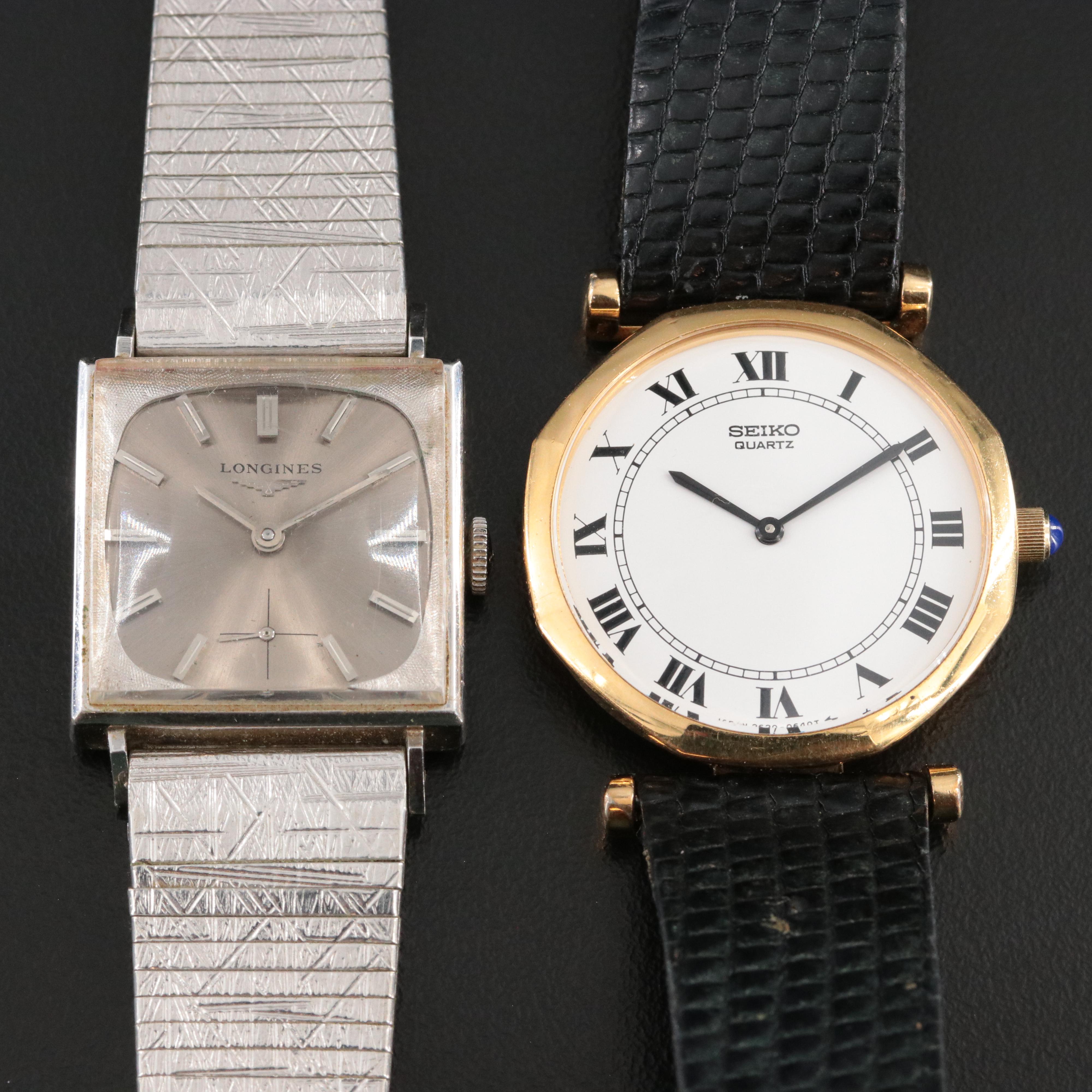 Longines and Seiko Quartz and Stem Wind Watches