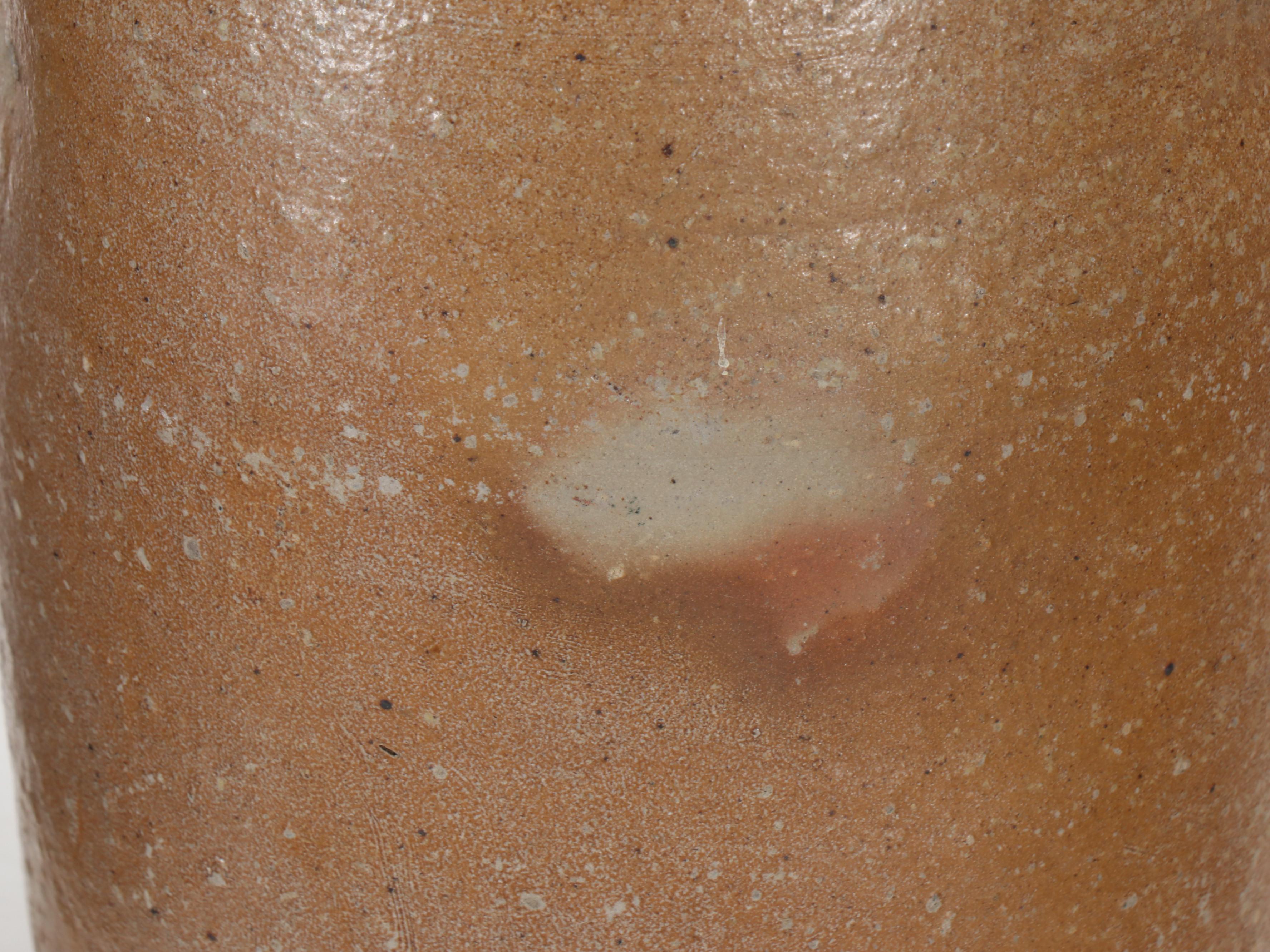 American Two-Gallon Stoneware Jug with Wax Sealer Jar Lamp and Other Crock