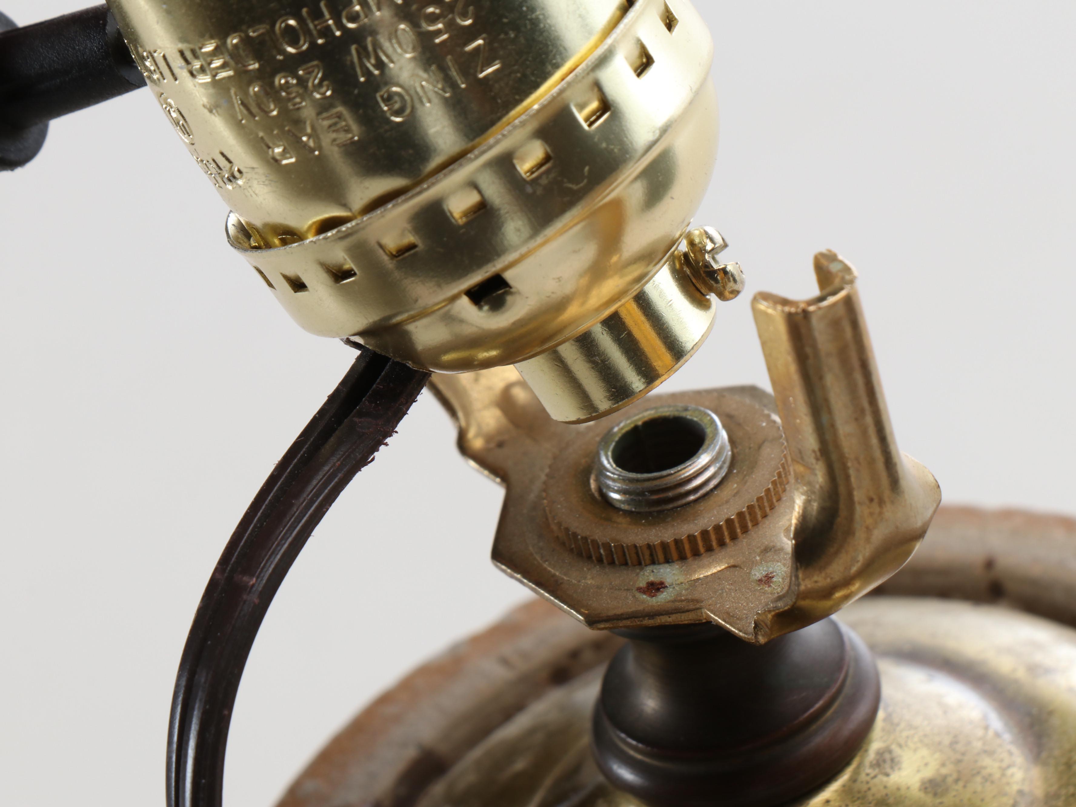 American Two-Gallon Stoneware Jug with Wax Sealer Jar Lamp and Other Crock