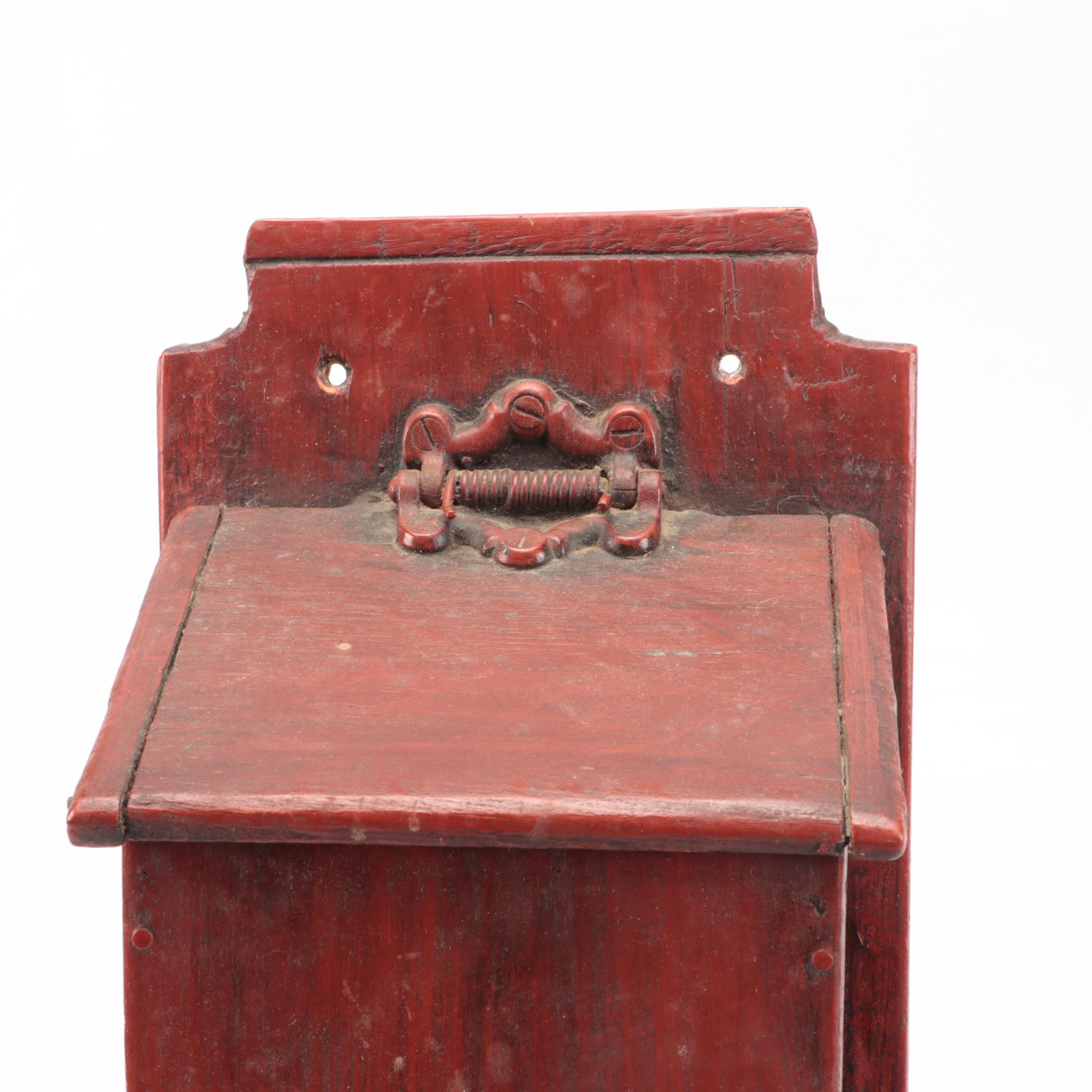 Antique Wooden Mailbox with Bell
