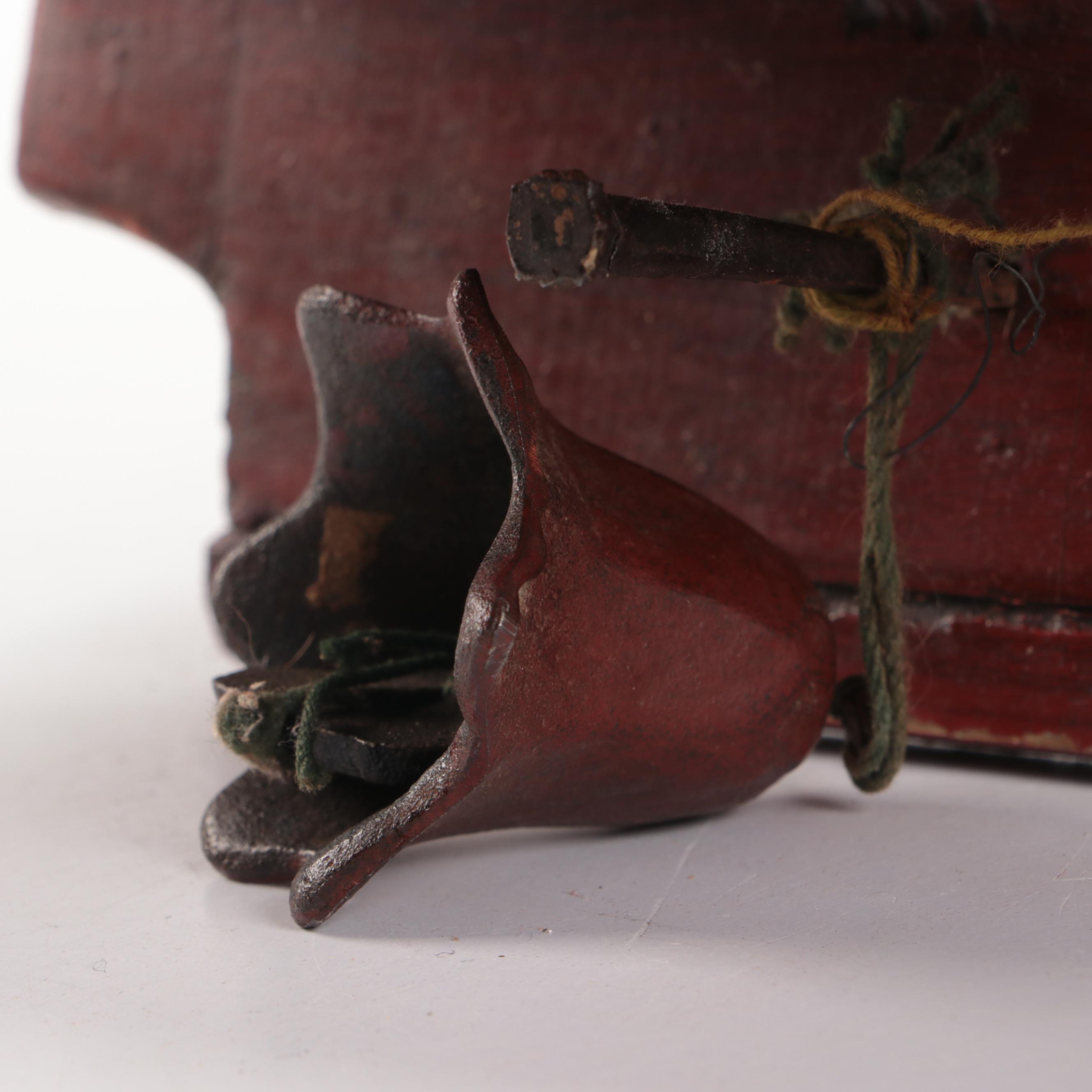Antique Wooden Mailbox with Bell