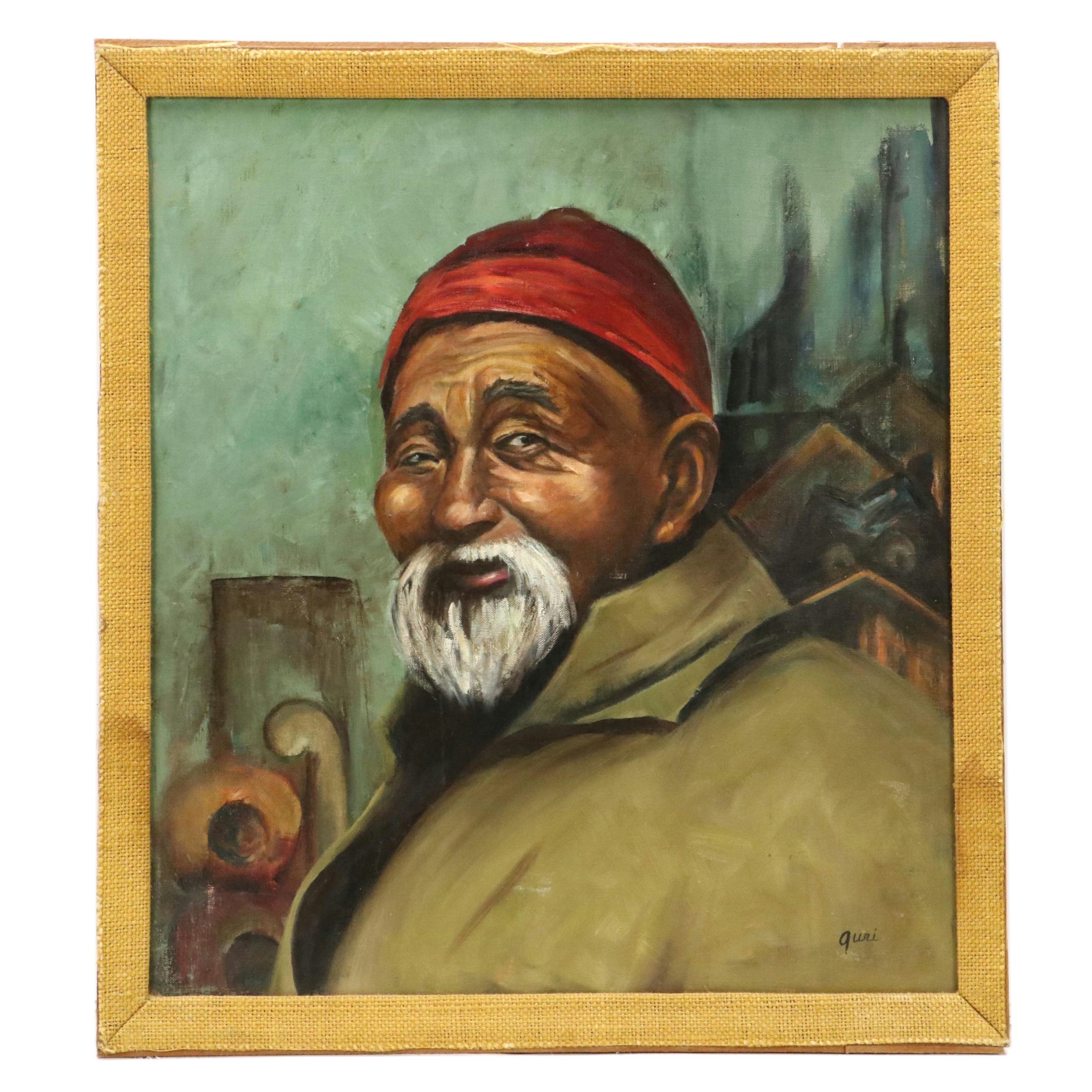 Quri Portrait Oil Painting "China Toy Merchant"