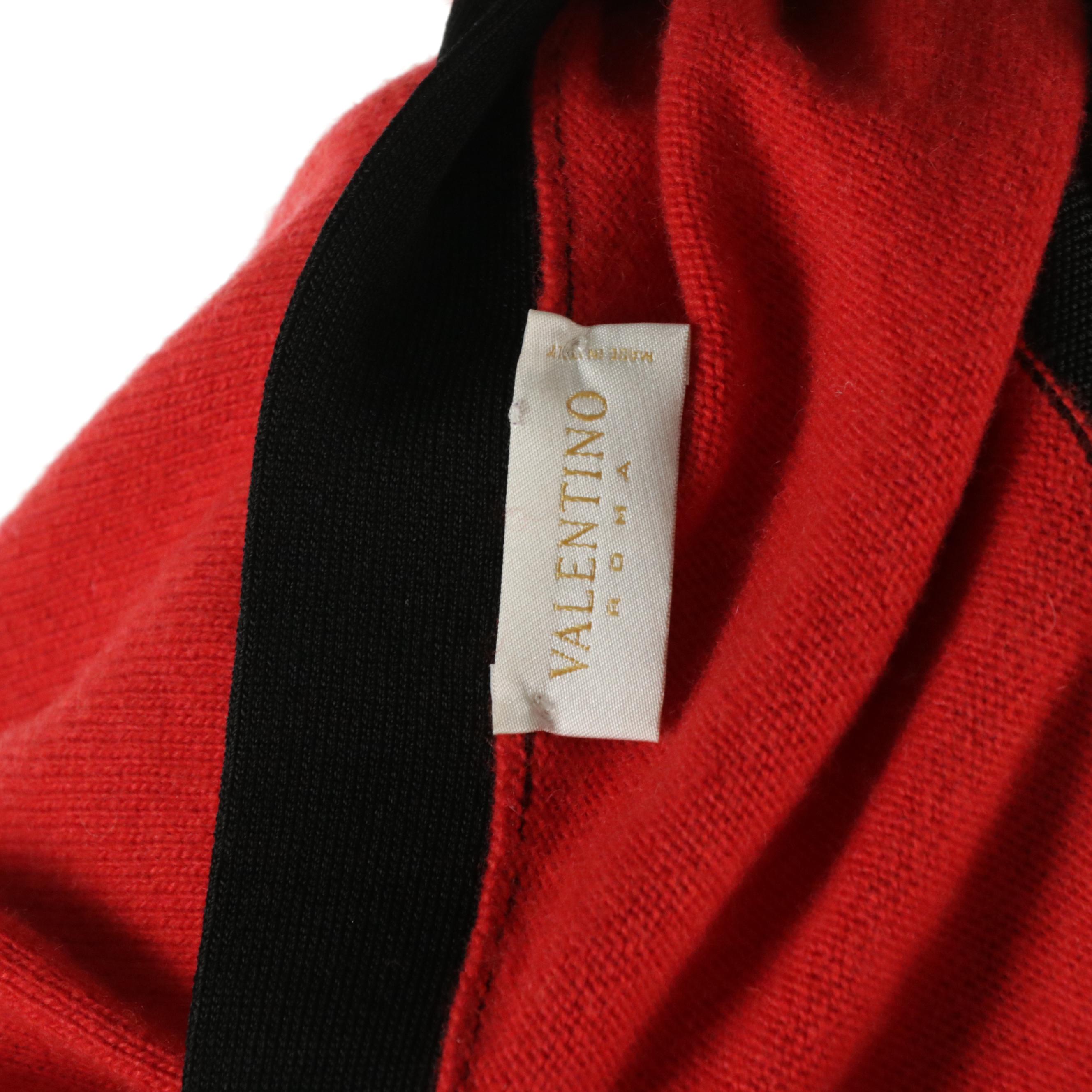 Valentino Roma Red and Black Cashmere Blend Tank Top