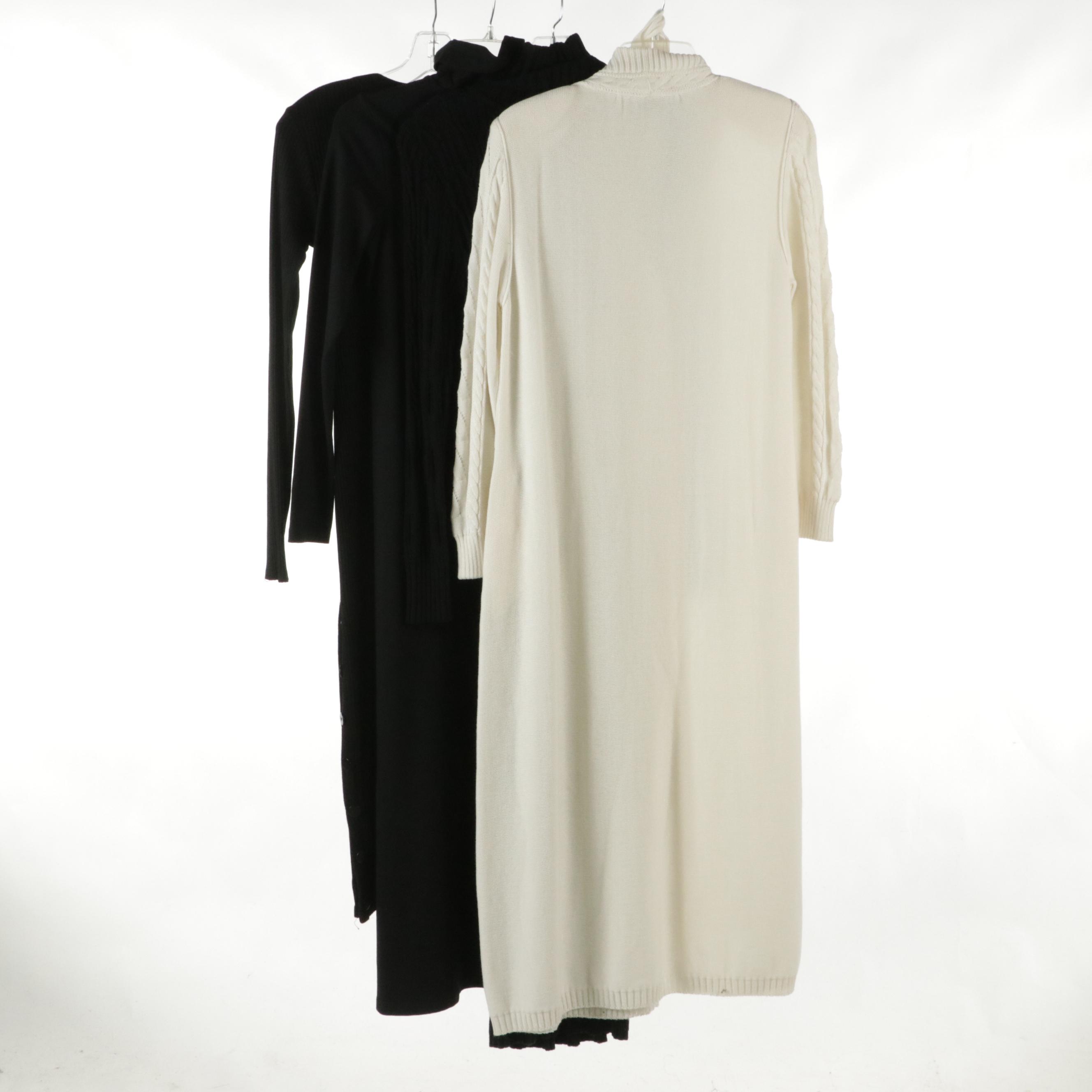 Turtleneck Maxi Dresses, Rib Knit Midi Dress, Maxi Cardigan Featuring Enza Costa