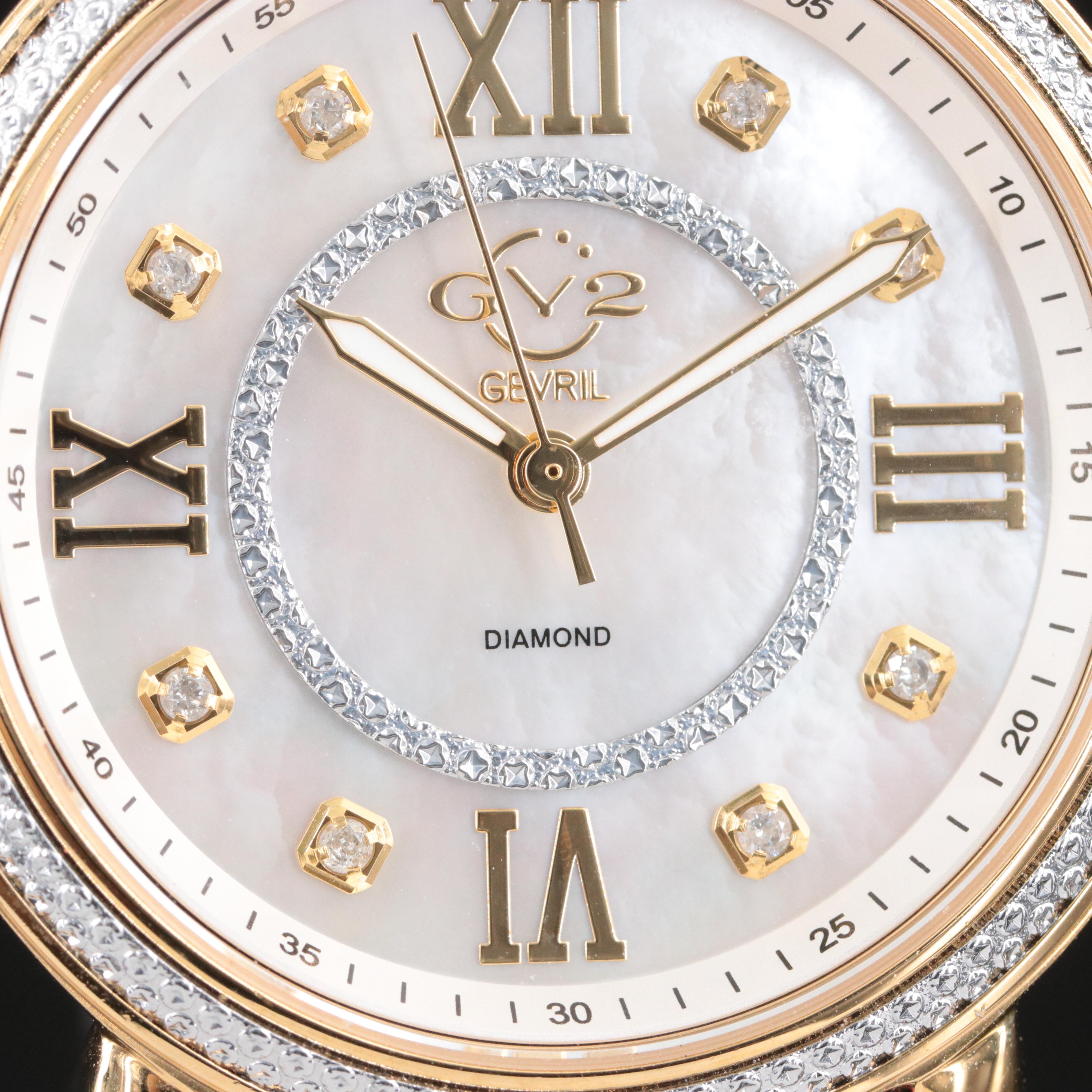 Gevril Limited Edition Model 9866 Mother-of-Pearl Diamond Dial Watch