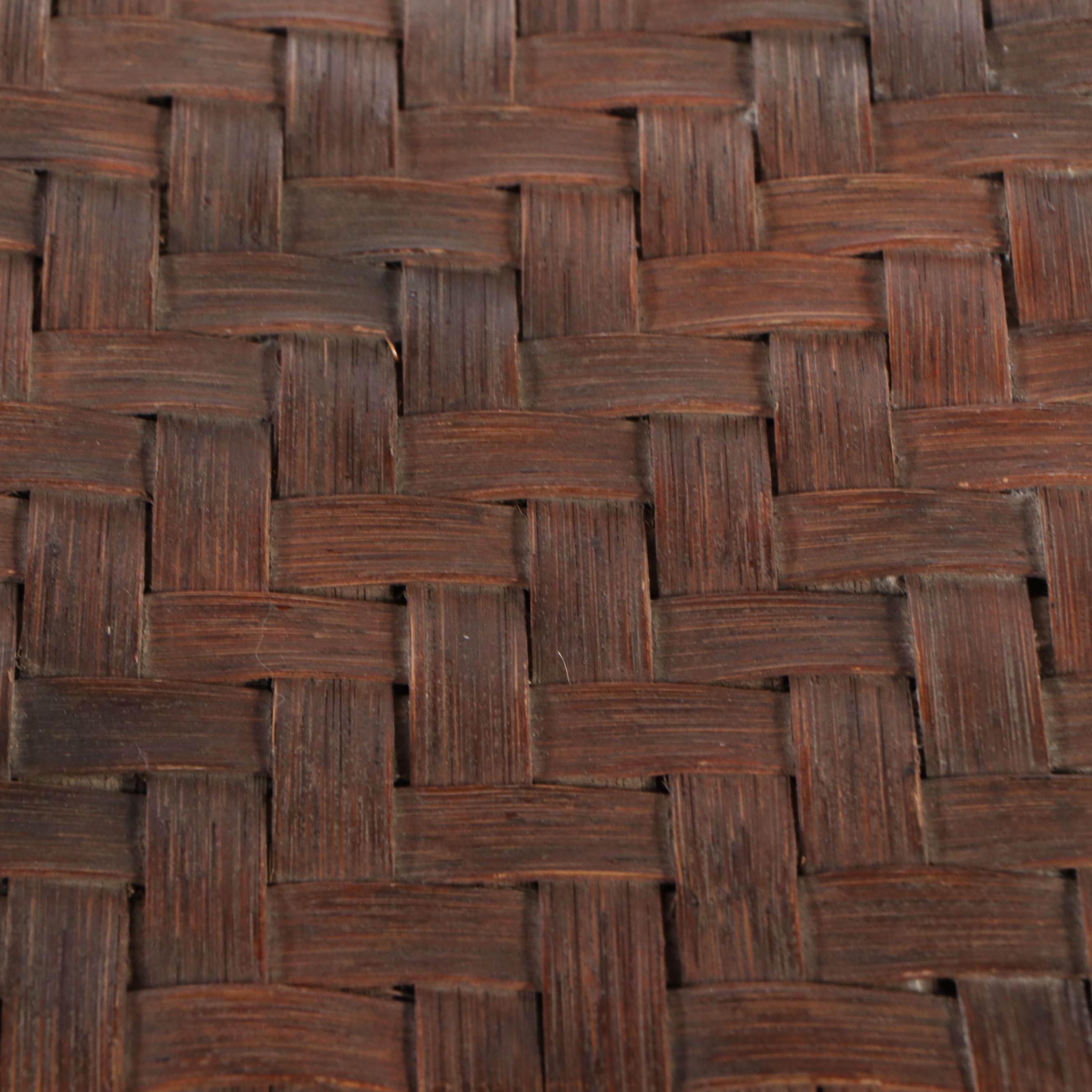 Pair of Ladder Back Wooden Side Chairs with Woven Seats