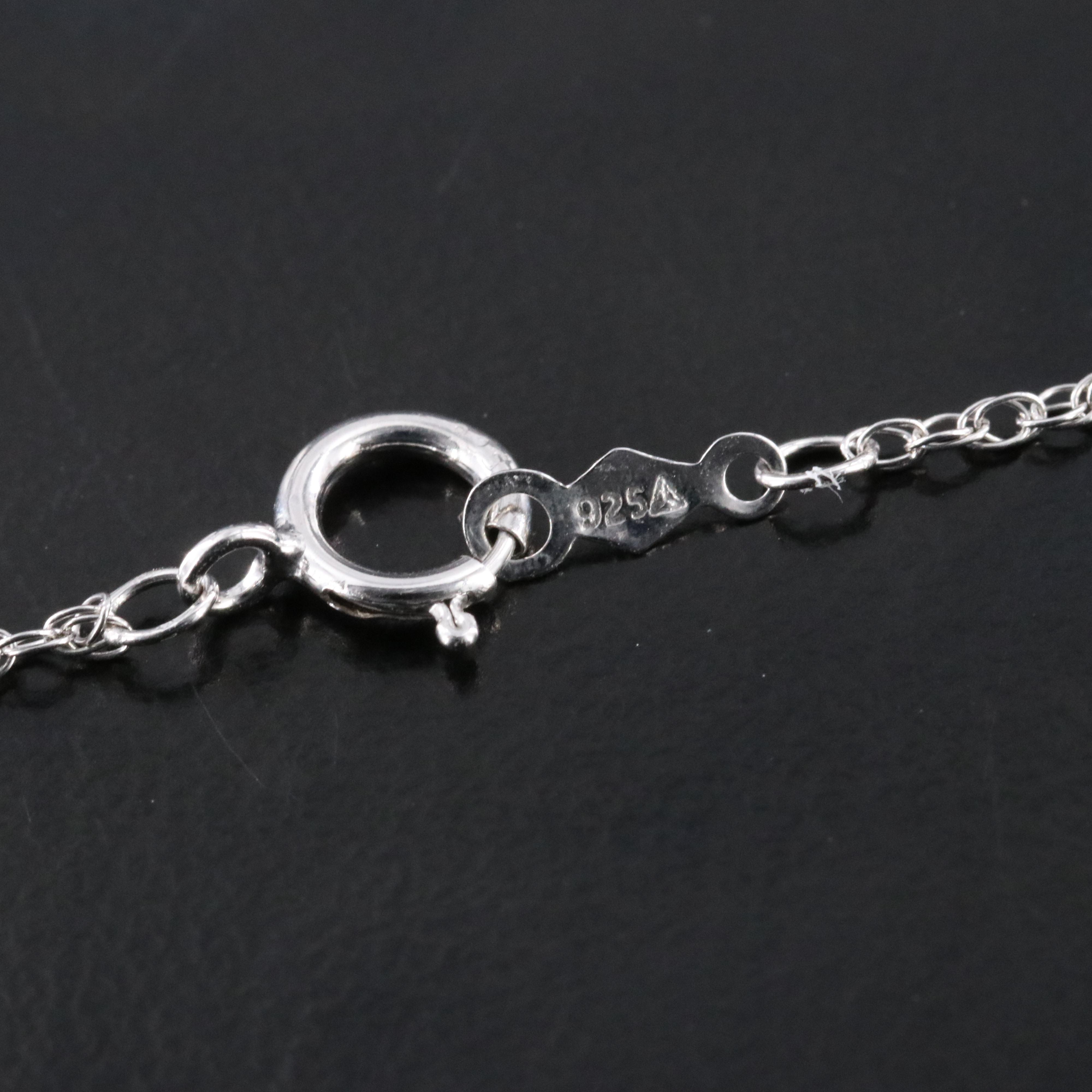 Sterling Diamond Infinity Station Necklace Including Fancy Blue Diamonds