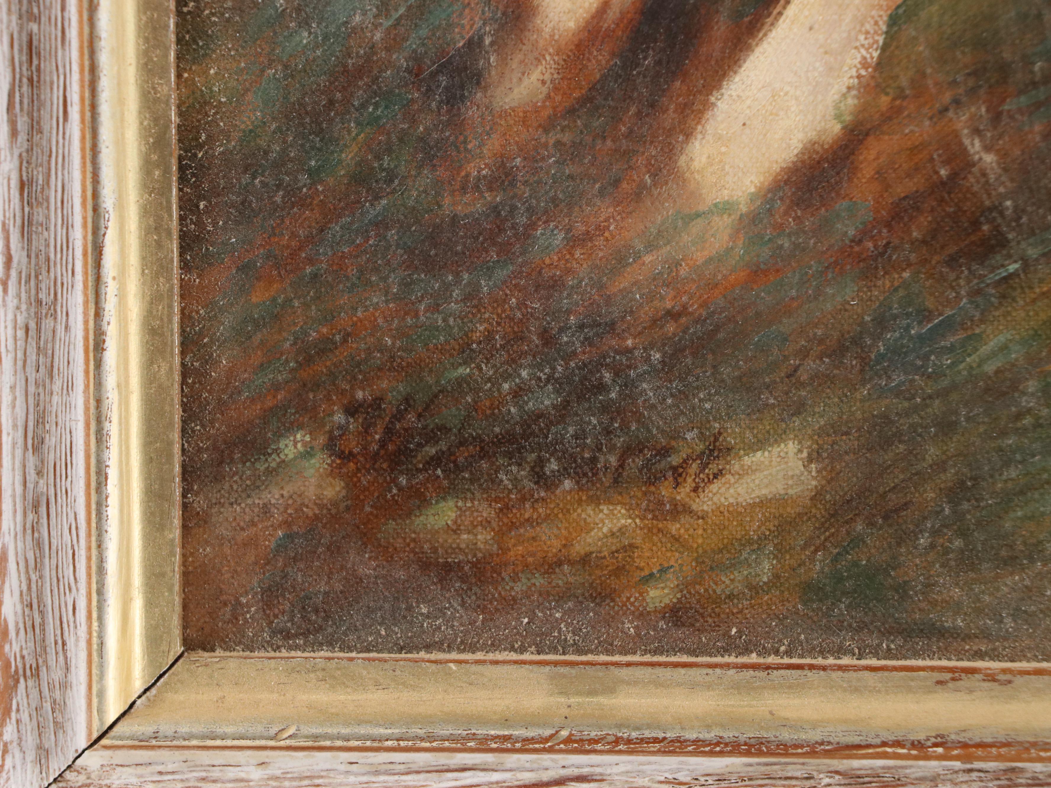 Landscape Oil Painting of Cow