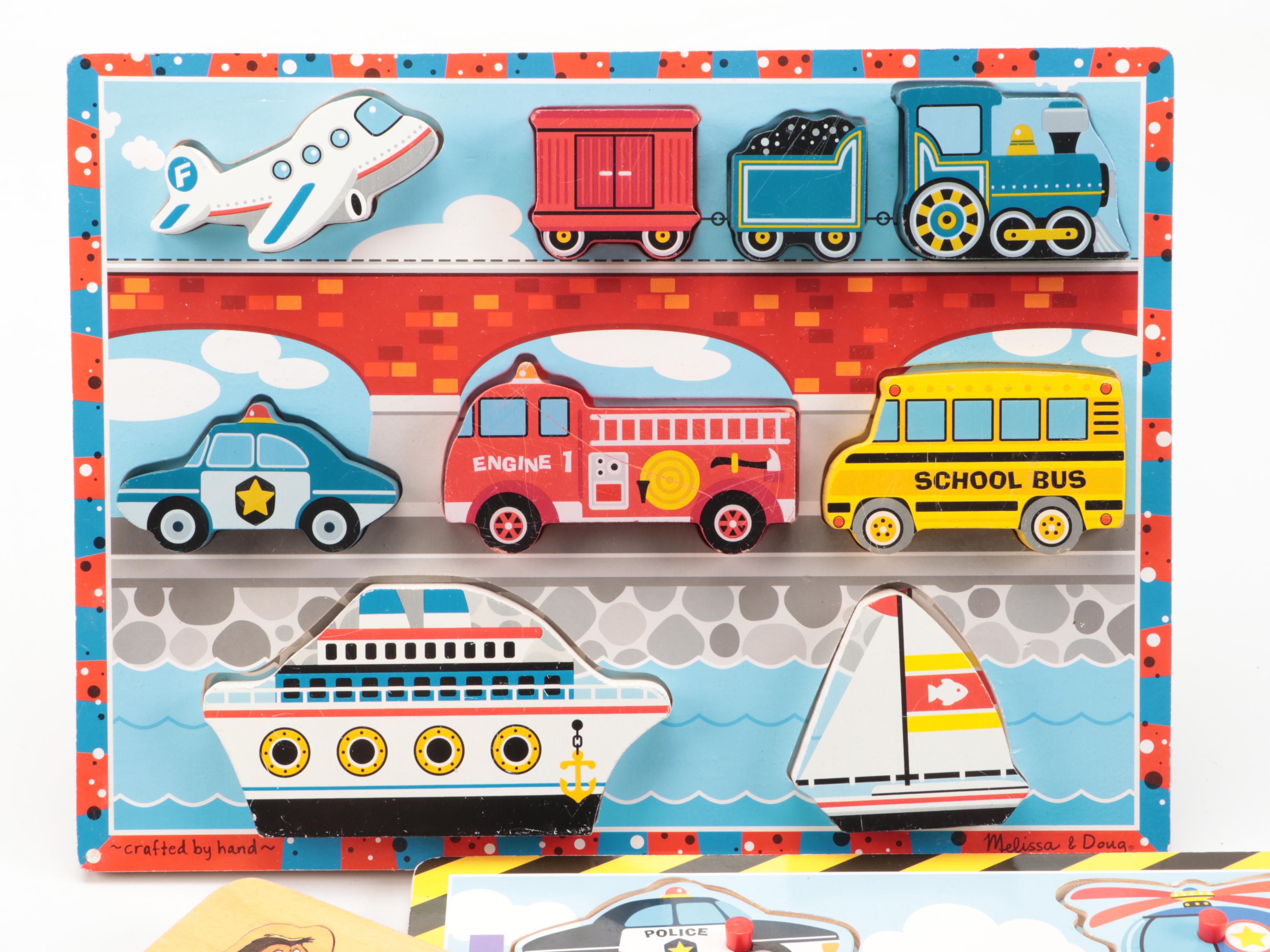 Melissa & Doug, Ravensburger, and Circo Wooden Block Children's Puzzles