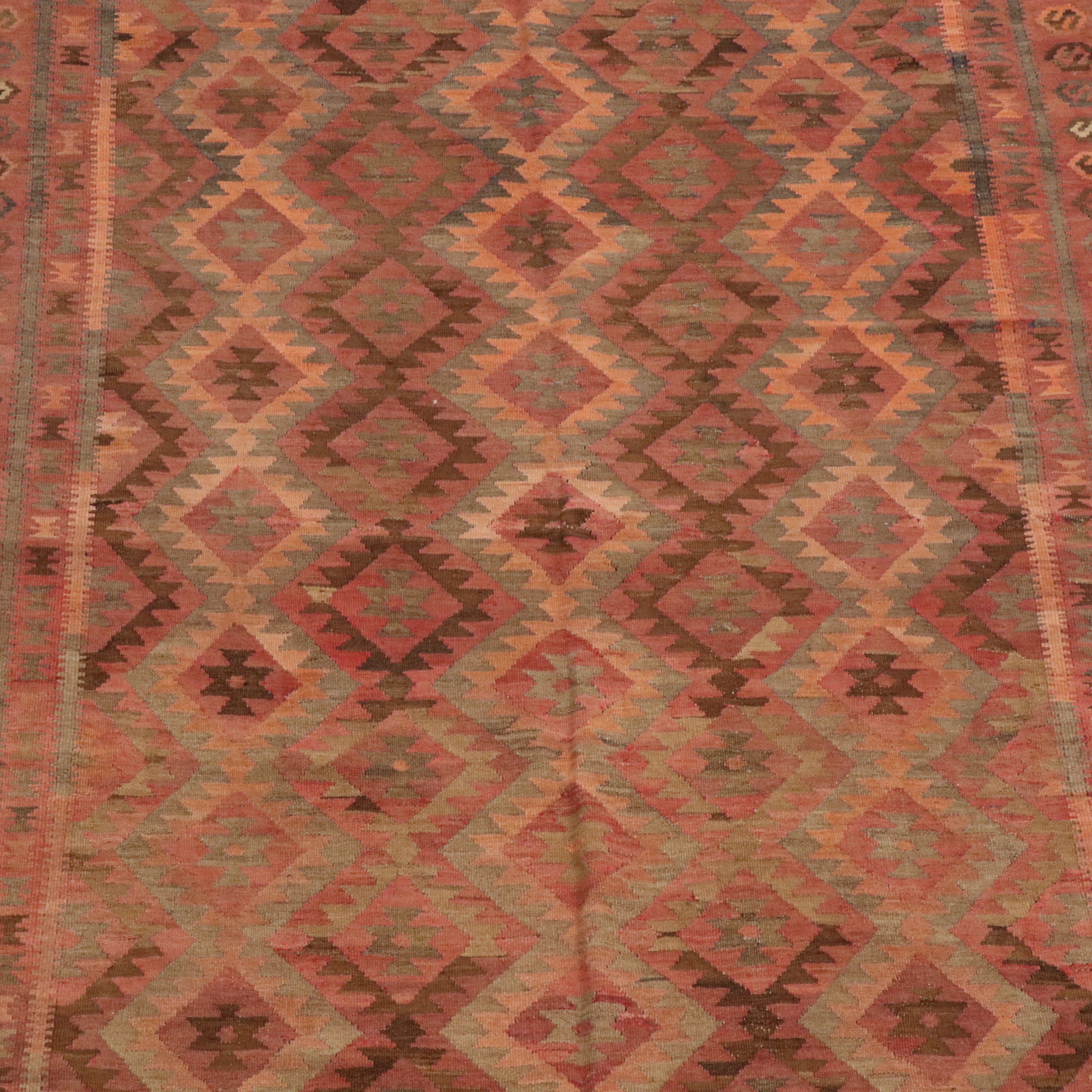 9' x 14'6 Handwoven Turkish Kilim Room-Sized Rug