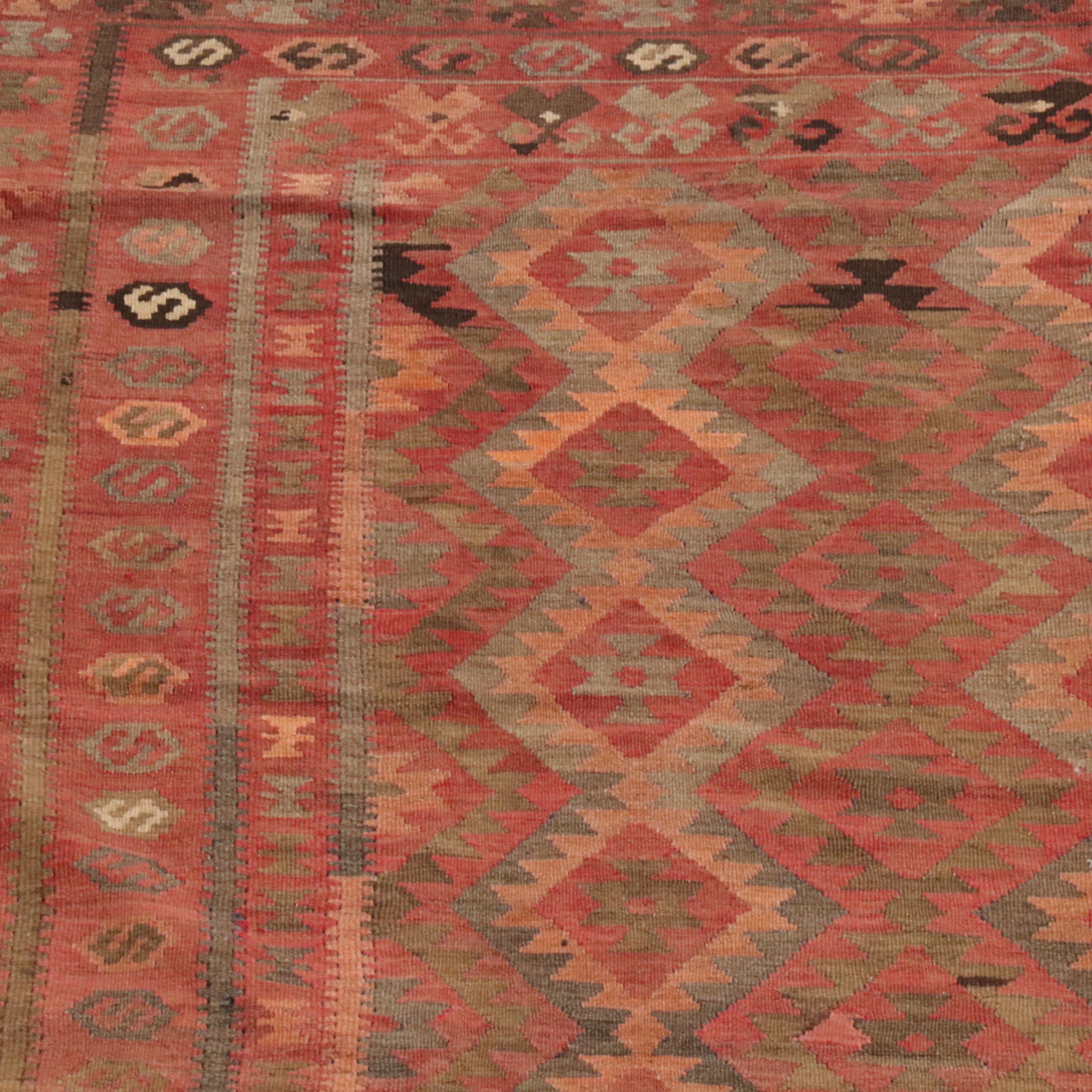 9' x 14'6 Handwoven Turkish Kilim Room-Sized Rug