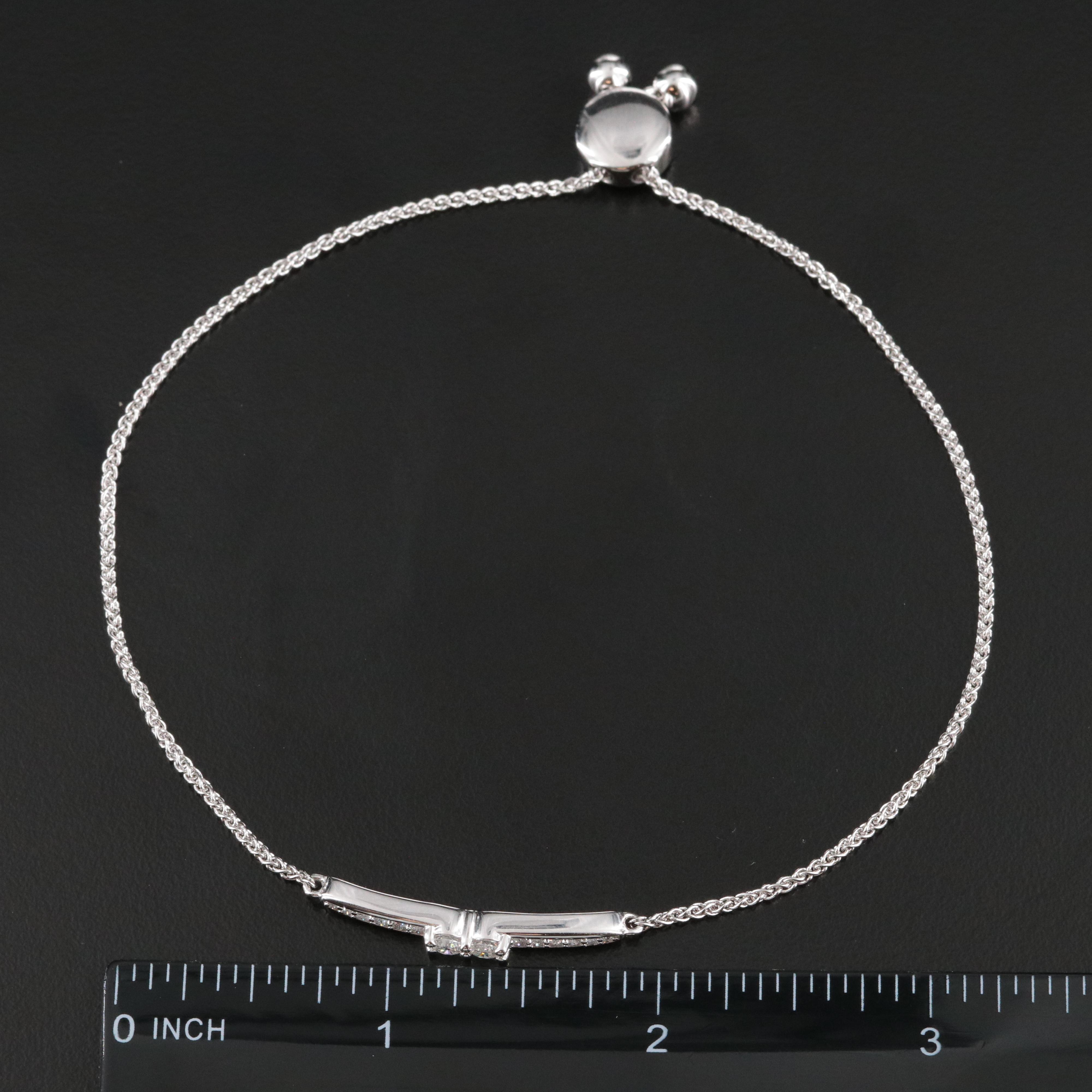 Sterling Diamond Bolo Bracelet