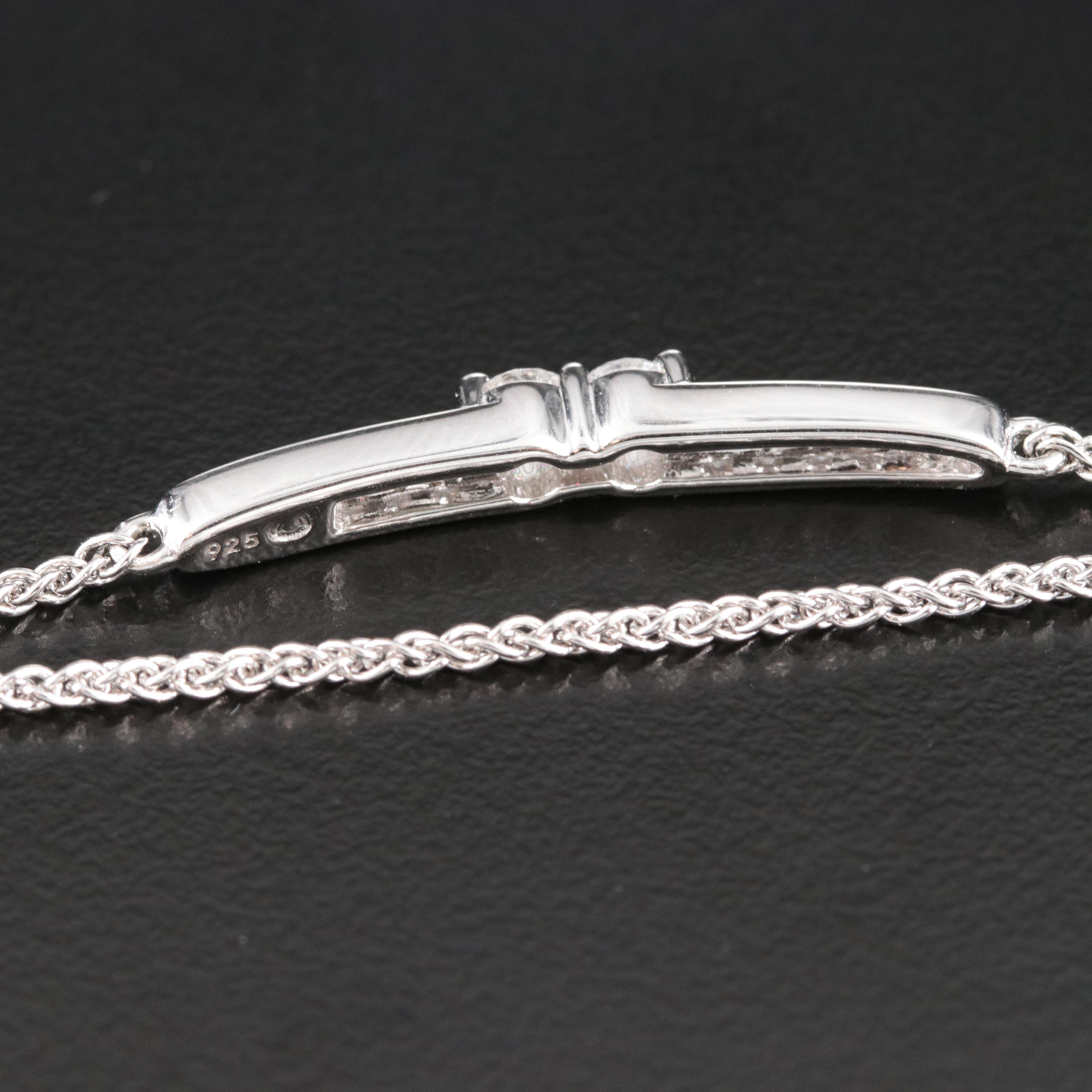 Sterling Diamond Bolo Bracelet