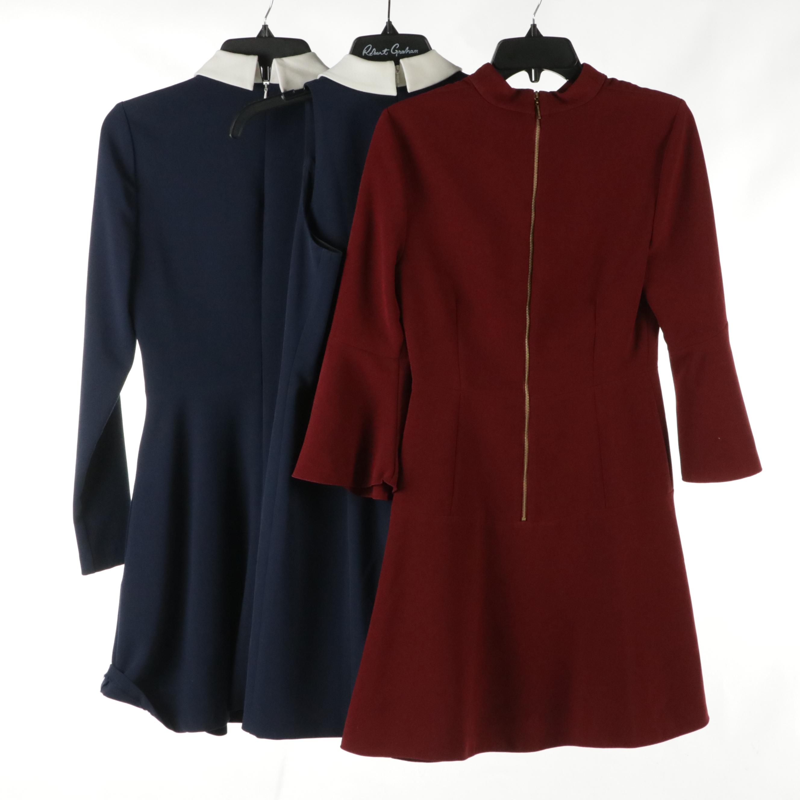 Black Halo Collared Navy Mini Dresses and Rachel Zoe Flare Sleeve Dress