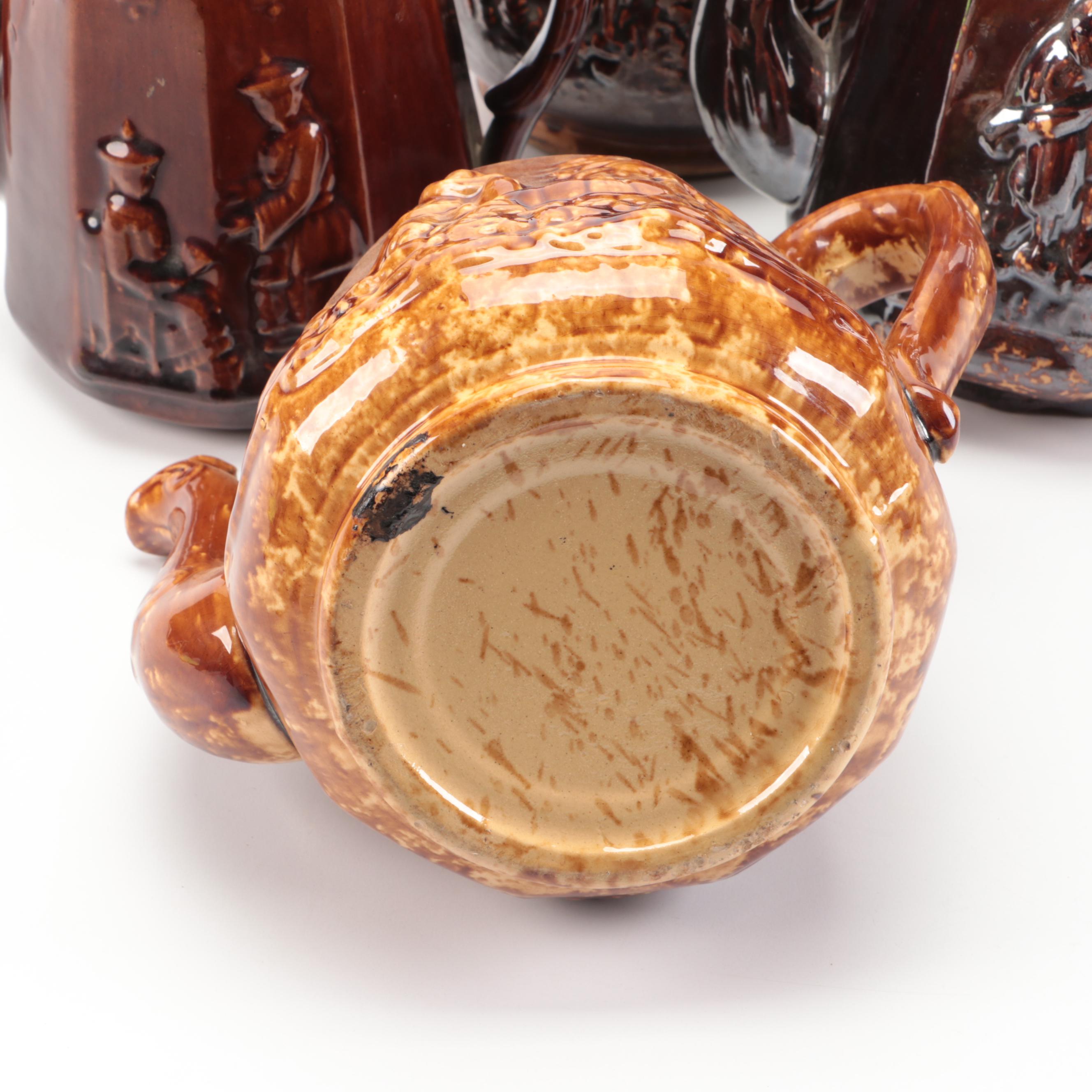 Rockingham Glaze "Rebecca at the Well" and Other Earthenware Teapots