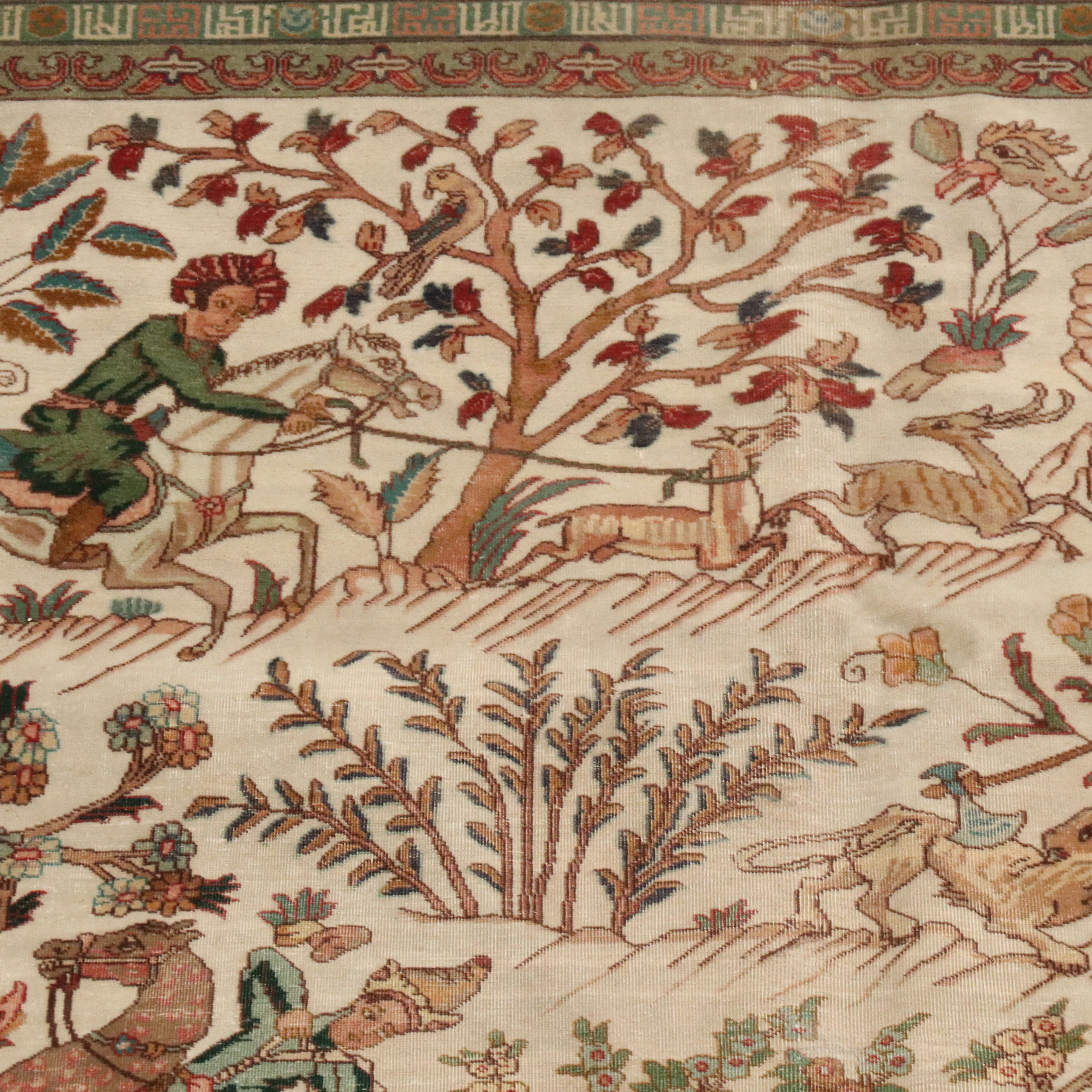 6'5 x 9'10 Hand-Knotted Persian Kerman Area Rug