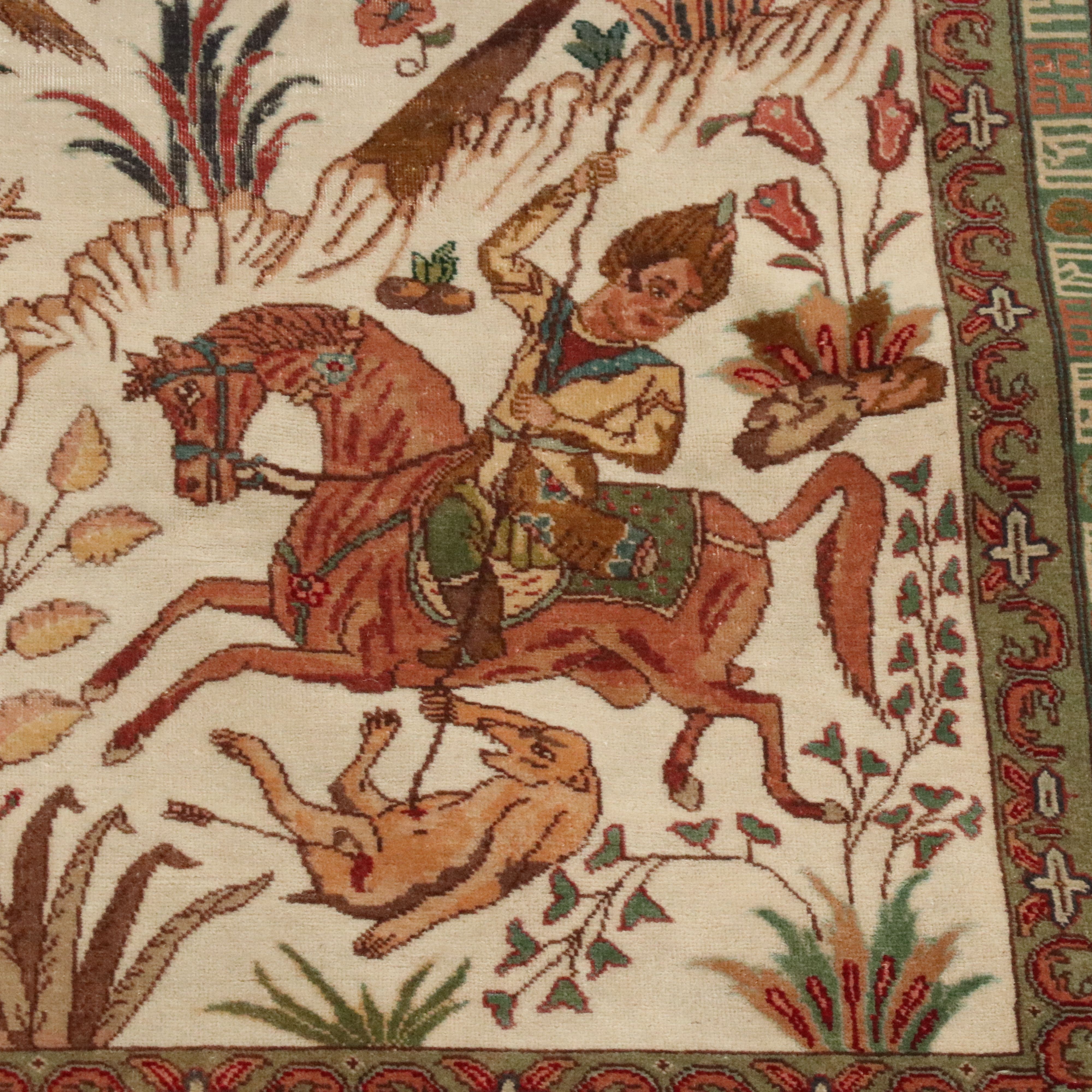 6'5 x 9'10 Hand-Knotted Persian Kerman Area Rug