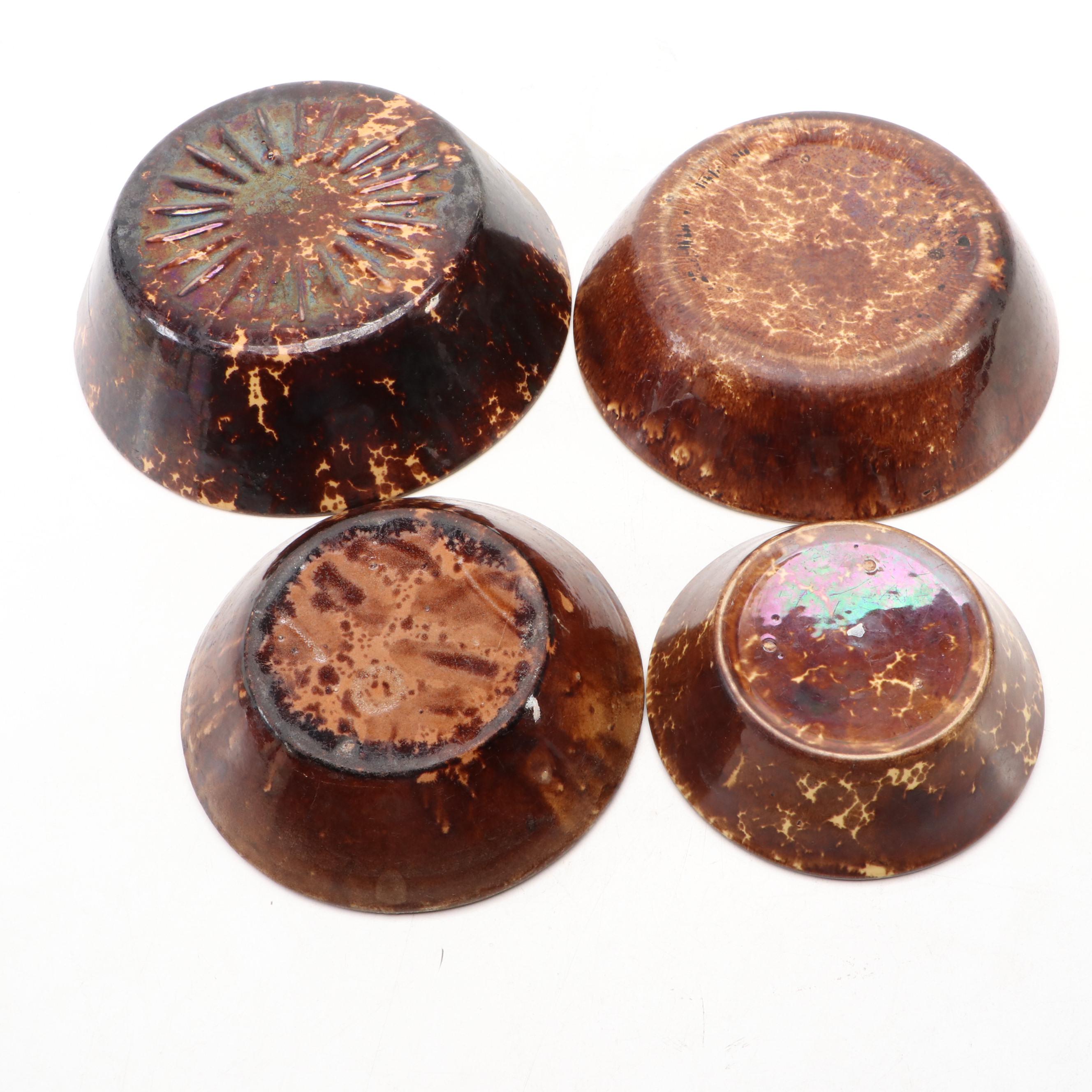 Bennington Rockingham Glazed Ceramic Bowls, 19th Century