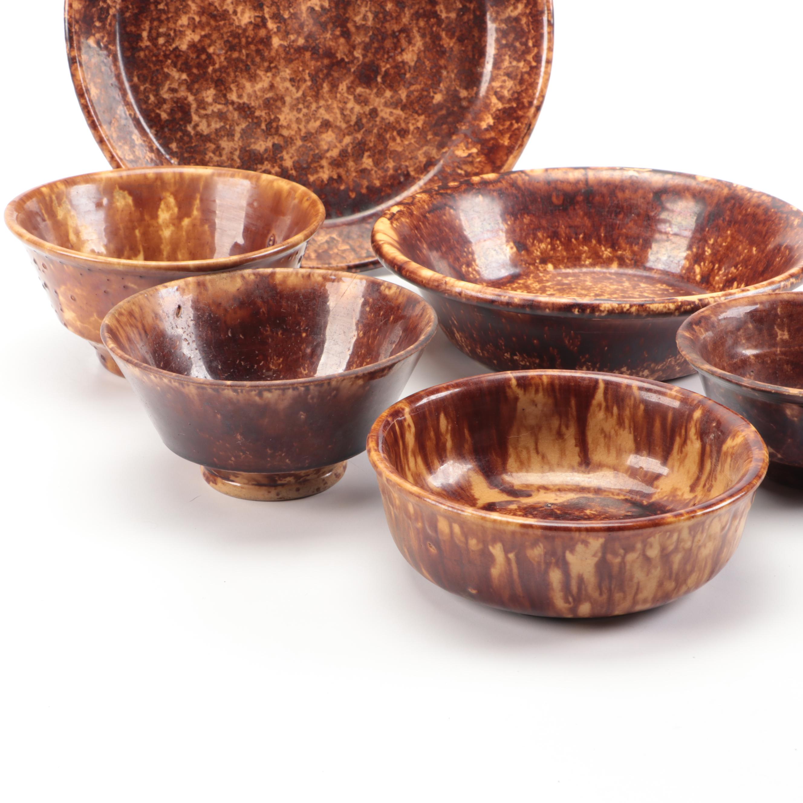 Rockingham Glaze Earthenware Bowls and Serving Dishes
