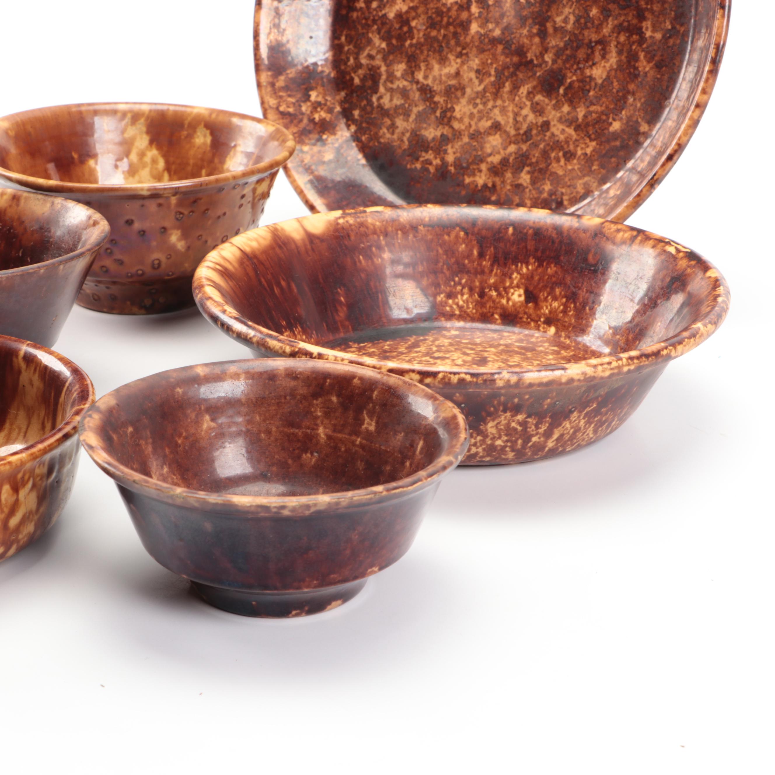 Rockingham Glaze Earthenware Bowls and Serving Dishes
