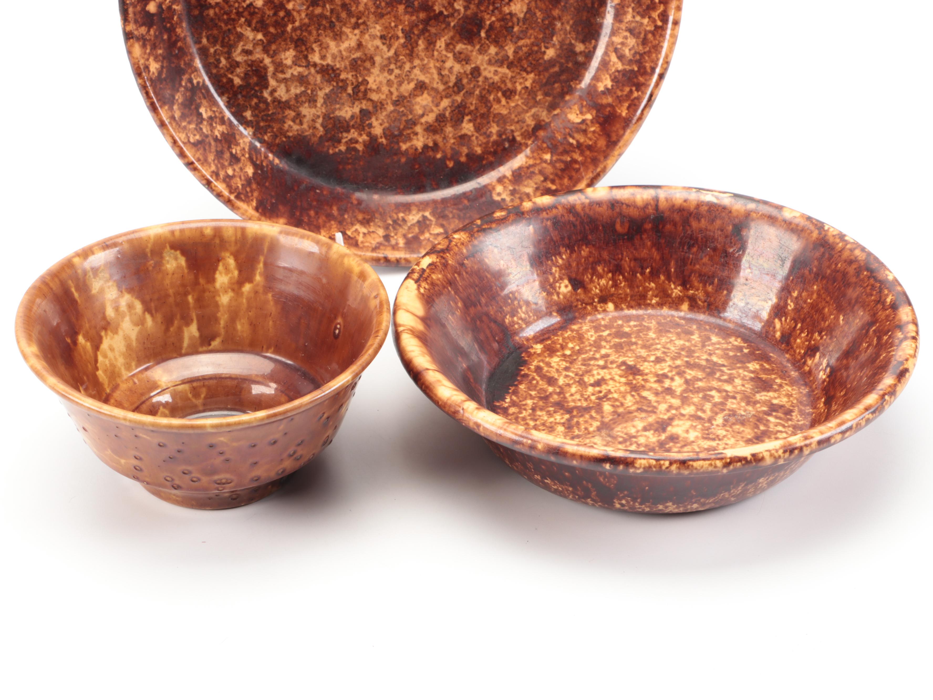 Rockingham Glaze Earthenware Bowls and Serving Dishes