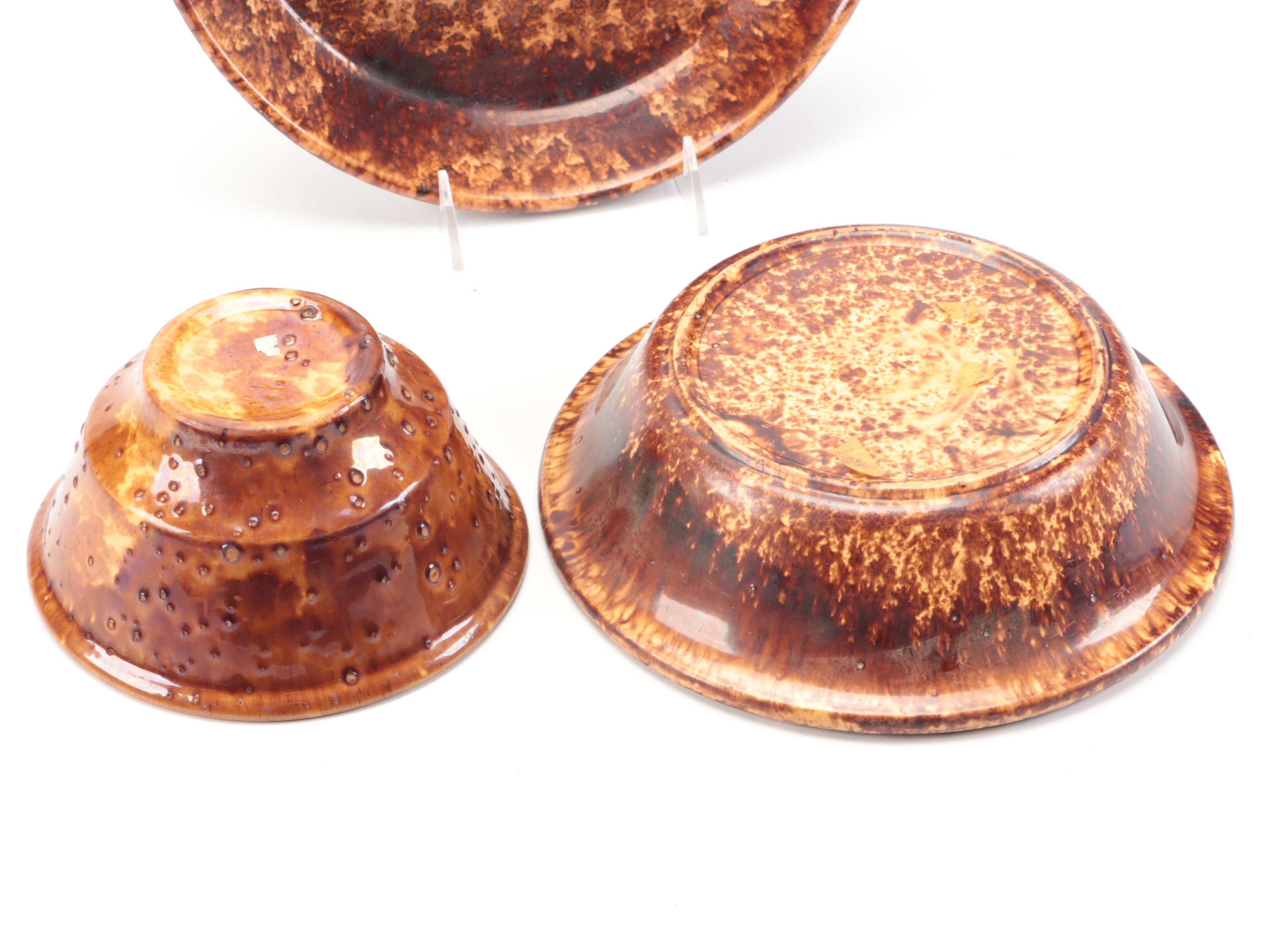 Rockingham Glaze Earthenware Bowls and Serving Dishes