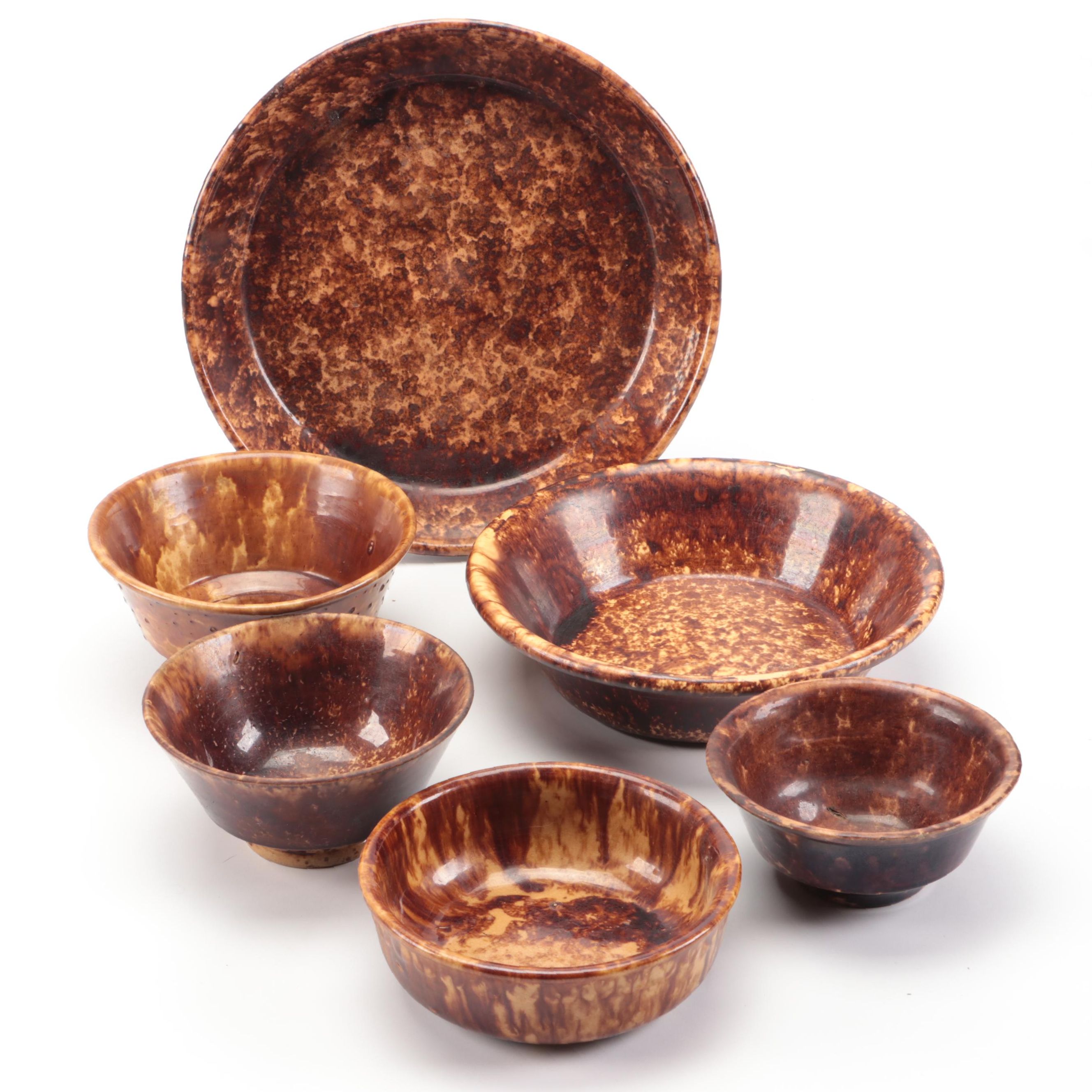 Rockingham Glaze Earthenware Bowls and Serving Dishes