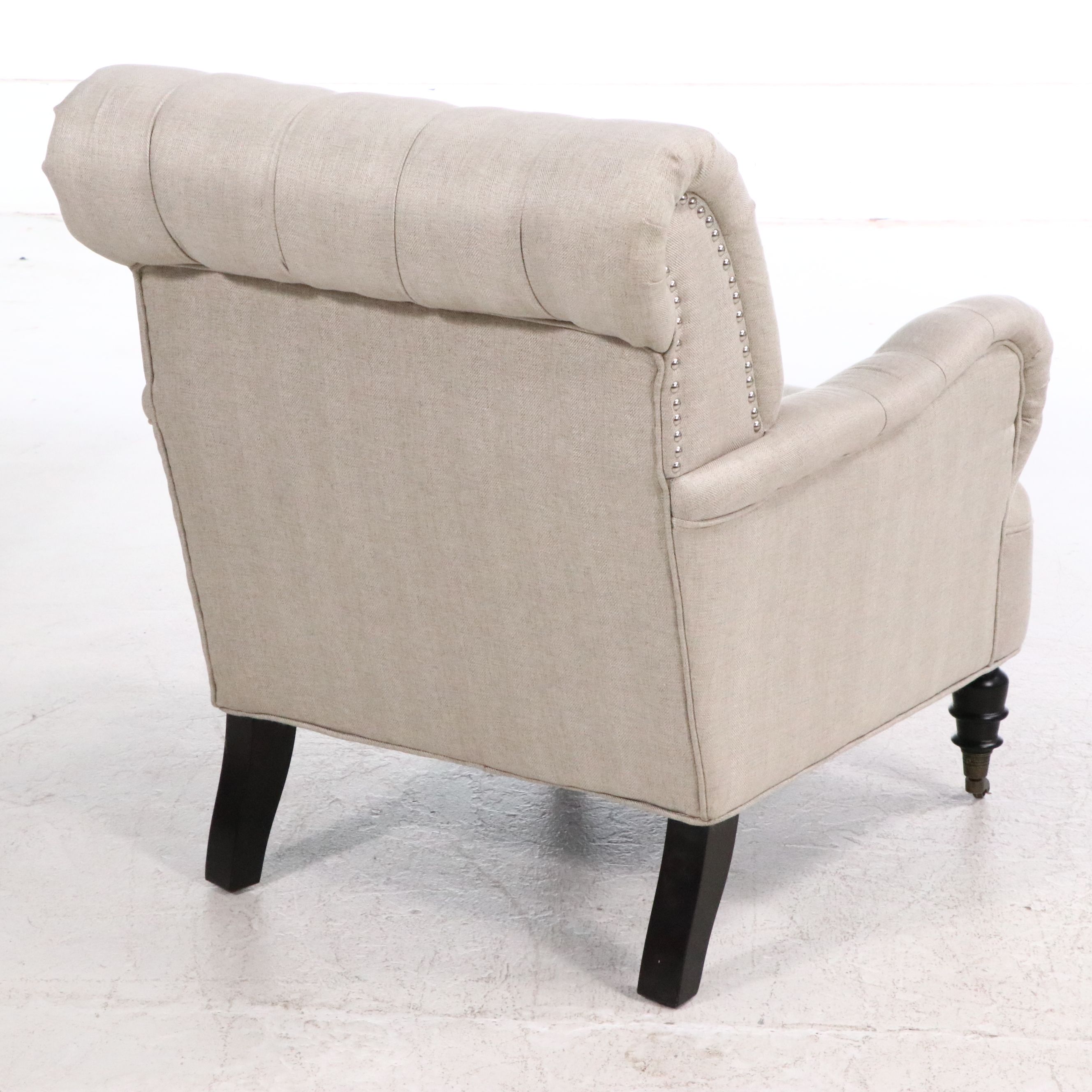 Button-Tufted Contemporary Upholstered Armchair