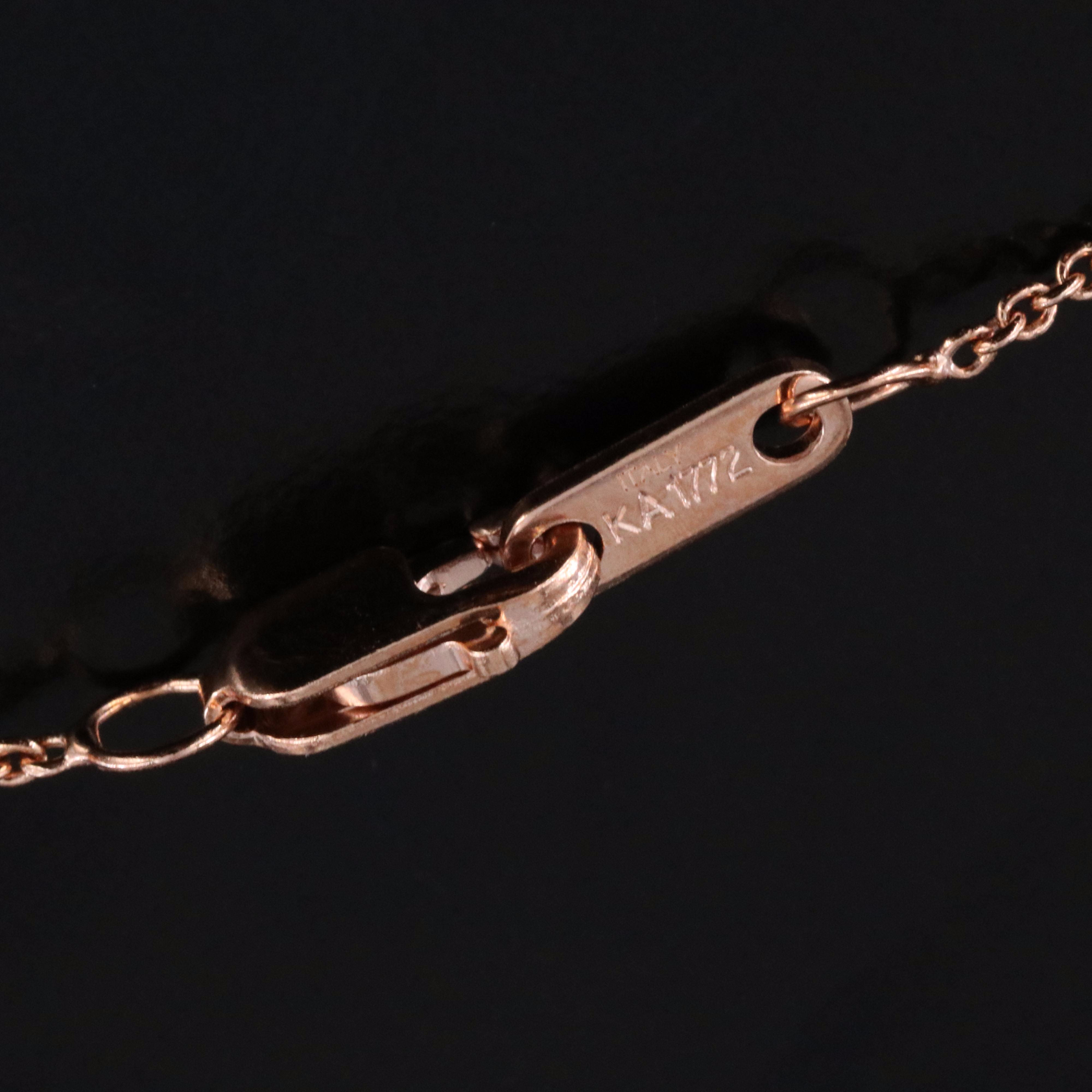 Sterling Sapphire and Diamond Pendant Necklace in Rose Tone