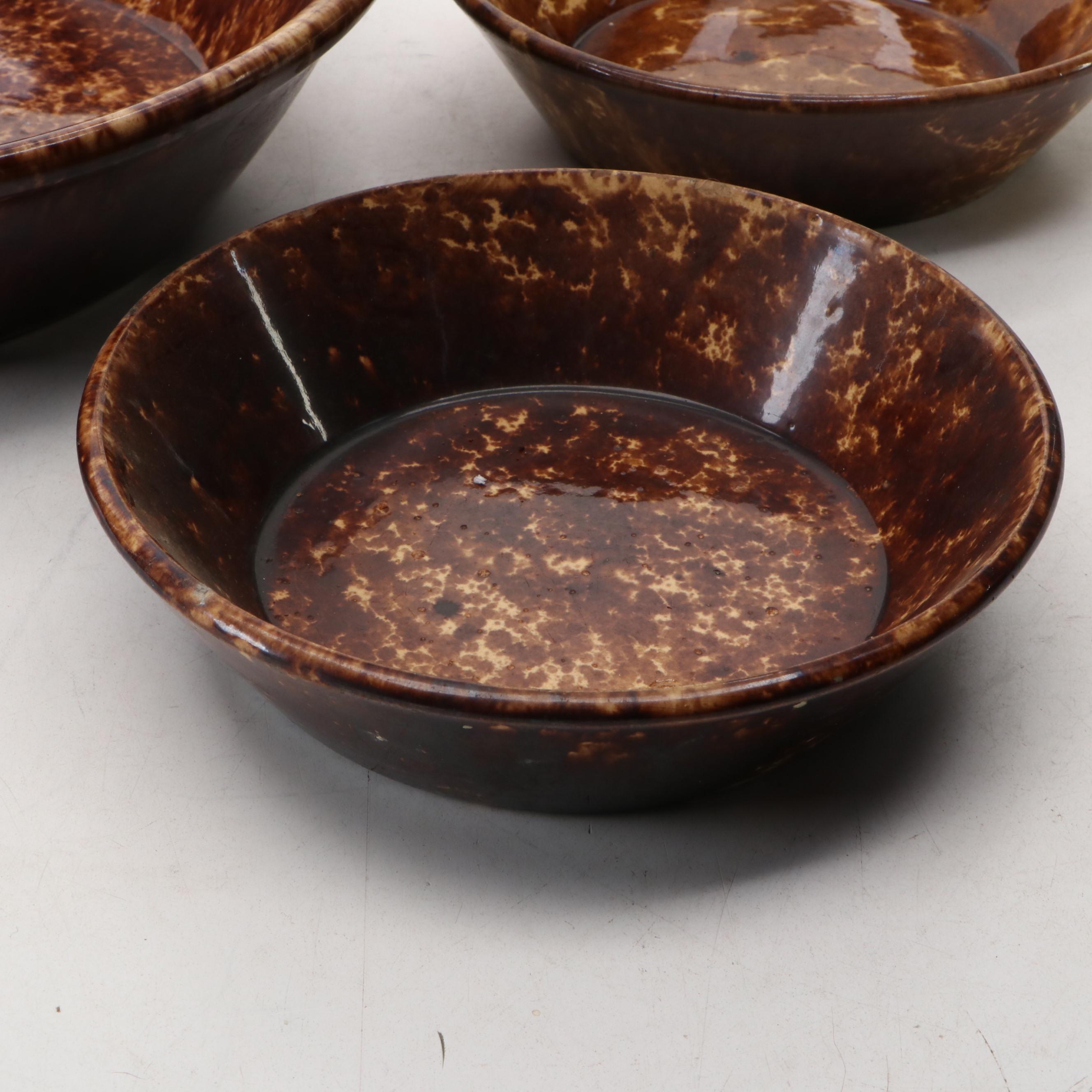 Bennington Rockingham Glazed Ceramic Bowls, 19th Century