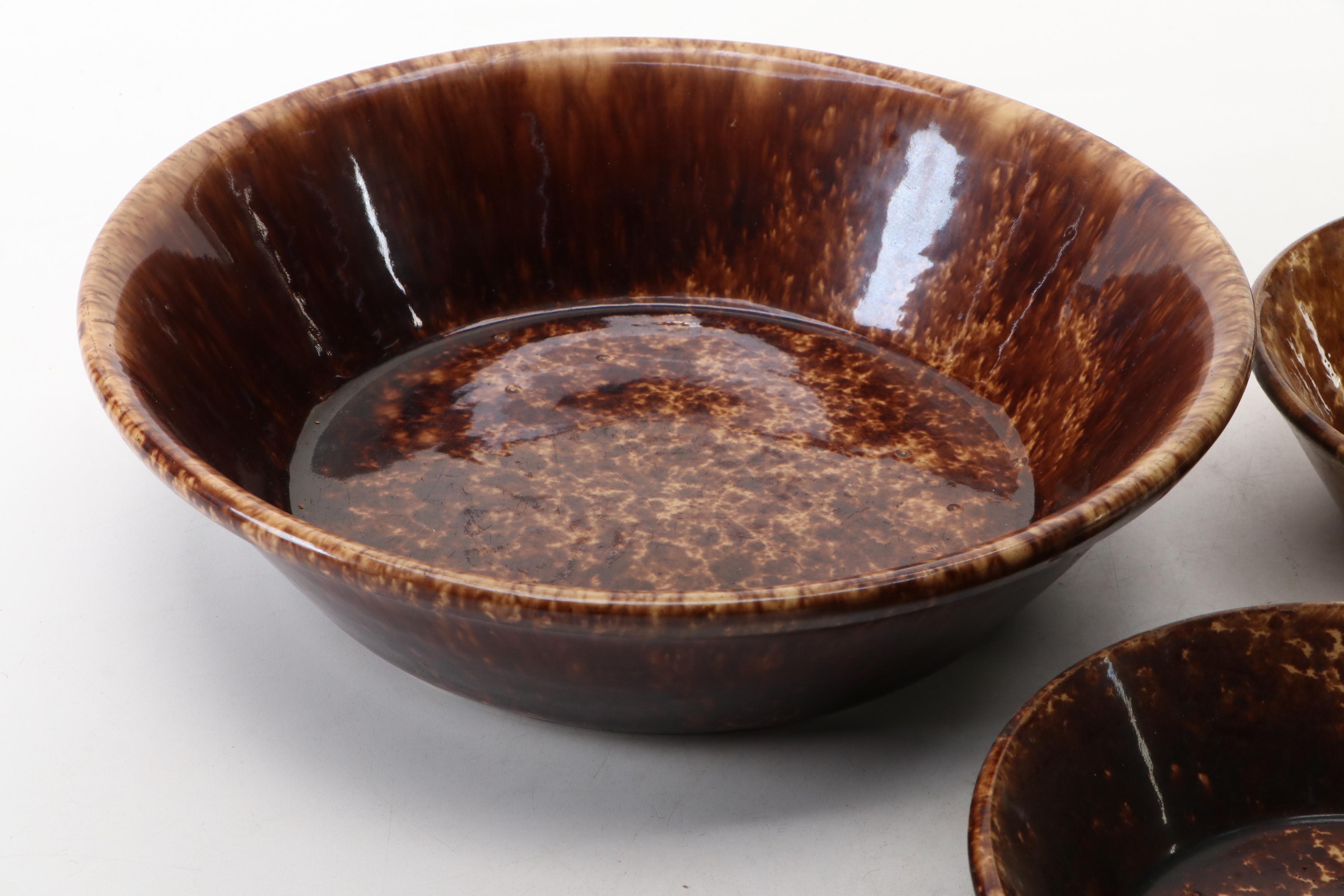 Bennington Rockingham Glazed Ceramic Bowls, 19th Century