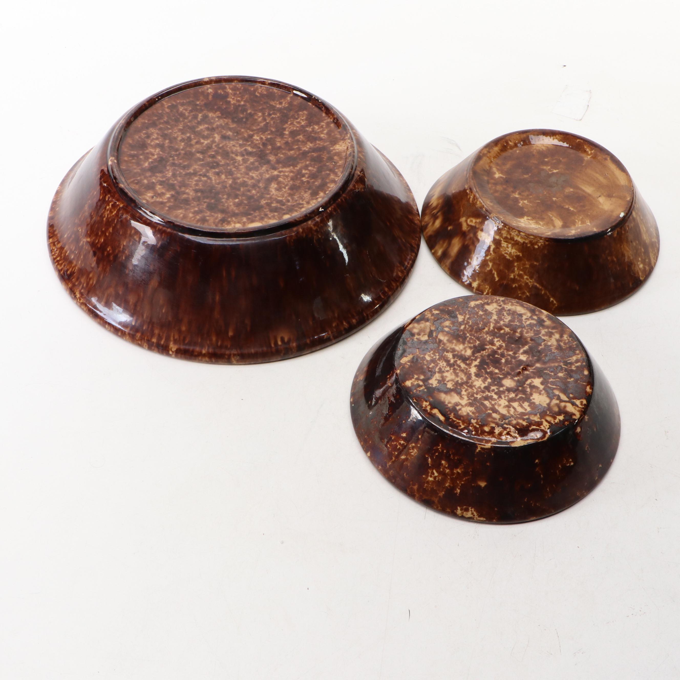 Bennington Rockingham Glazed Ceramic Bowls, 19th Century