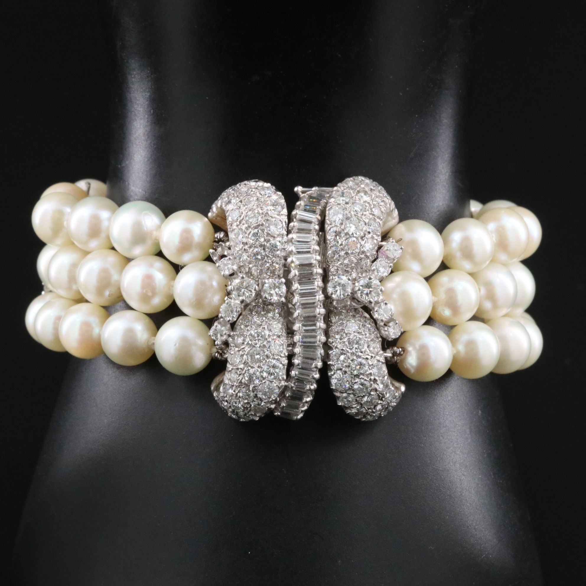 10K 5.11 CTW Diamond and Pearl Bracelet