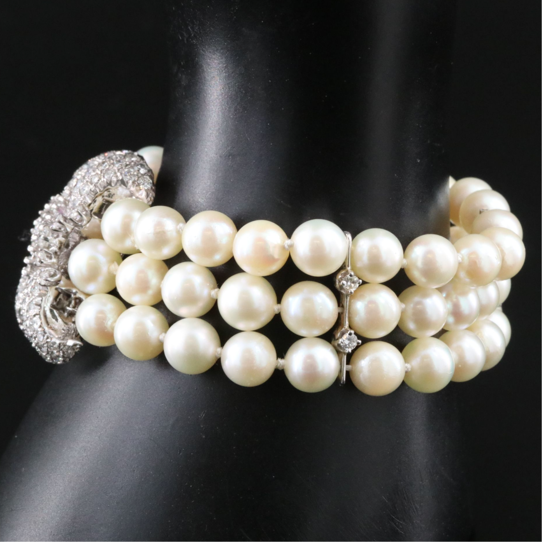 10K 5.11 CTW Diamond and Pearl Bracelet