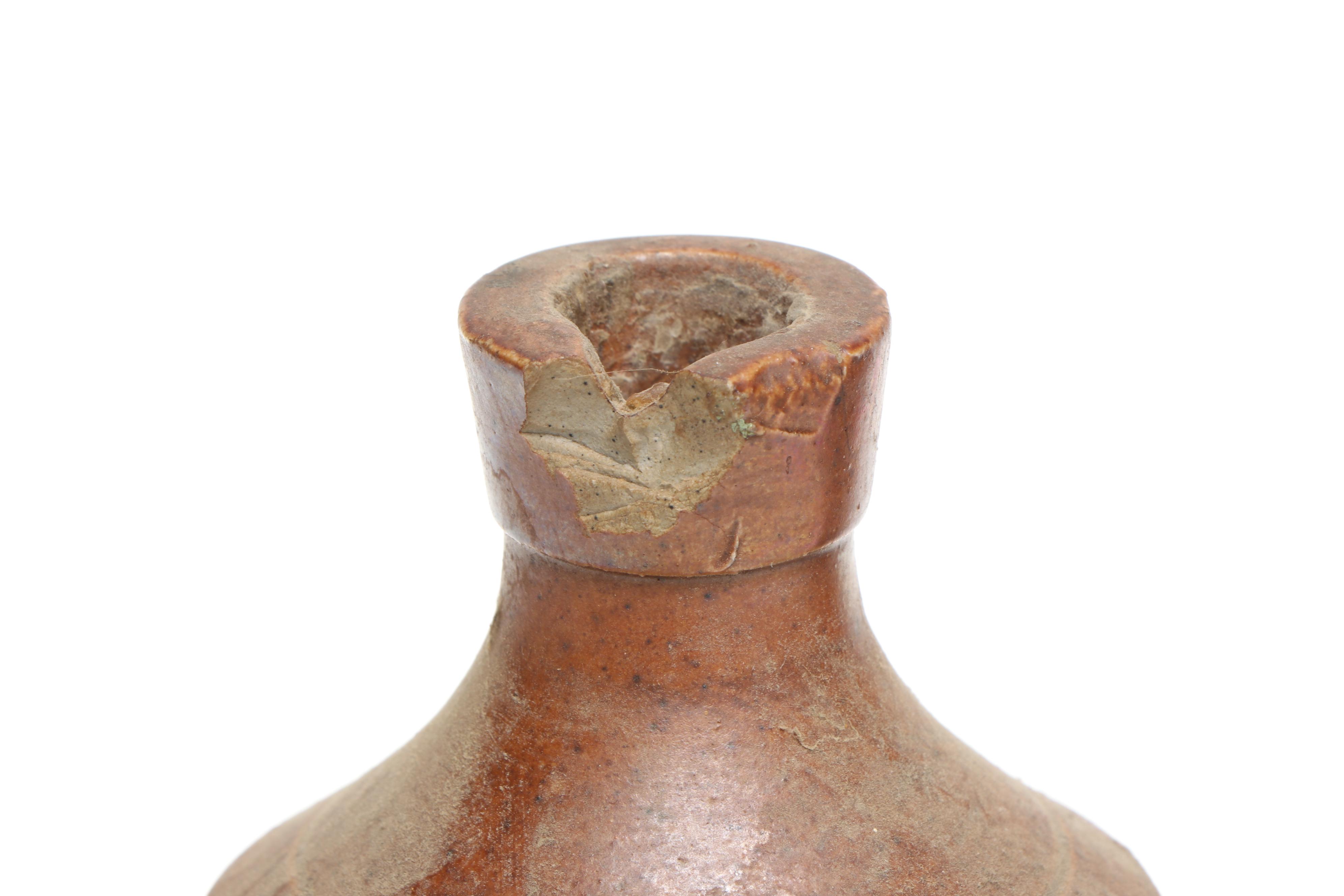 J. Bourne & Son with Other Stoneware Bottles and Redware Bowl with Spout