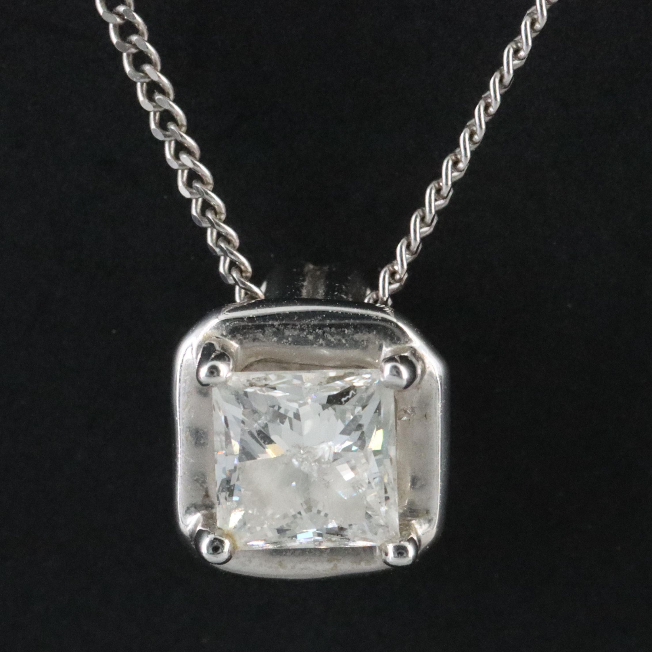 10K 0.46 CT Diamond Solitaire Pendant Necklace