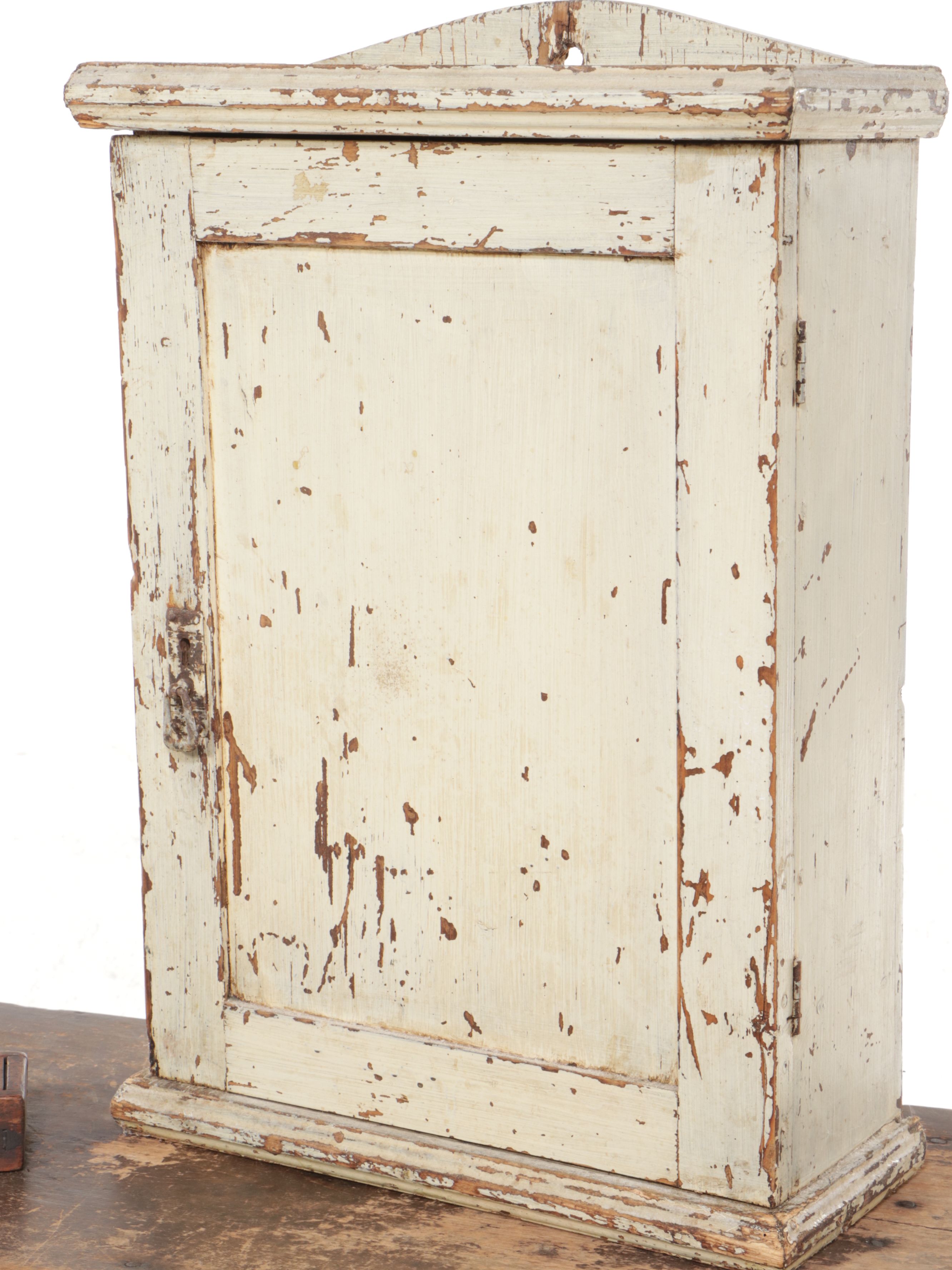Antique Pine Standing Storage Box, Painted Wooden Wall Cabinet and More
