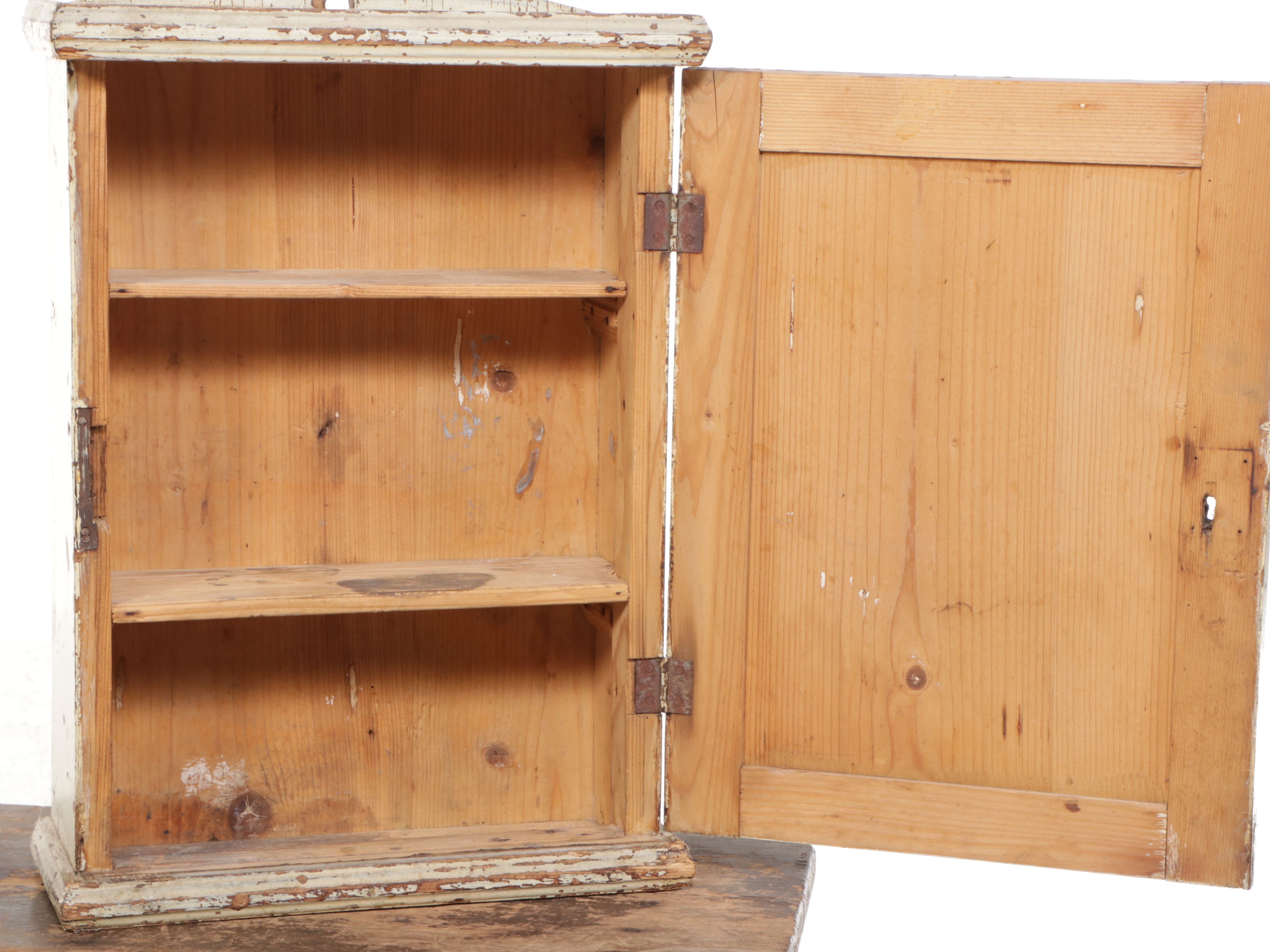 Antique Pine Standing Storage Box, Painted Wooden Wall Cabinet and More