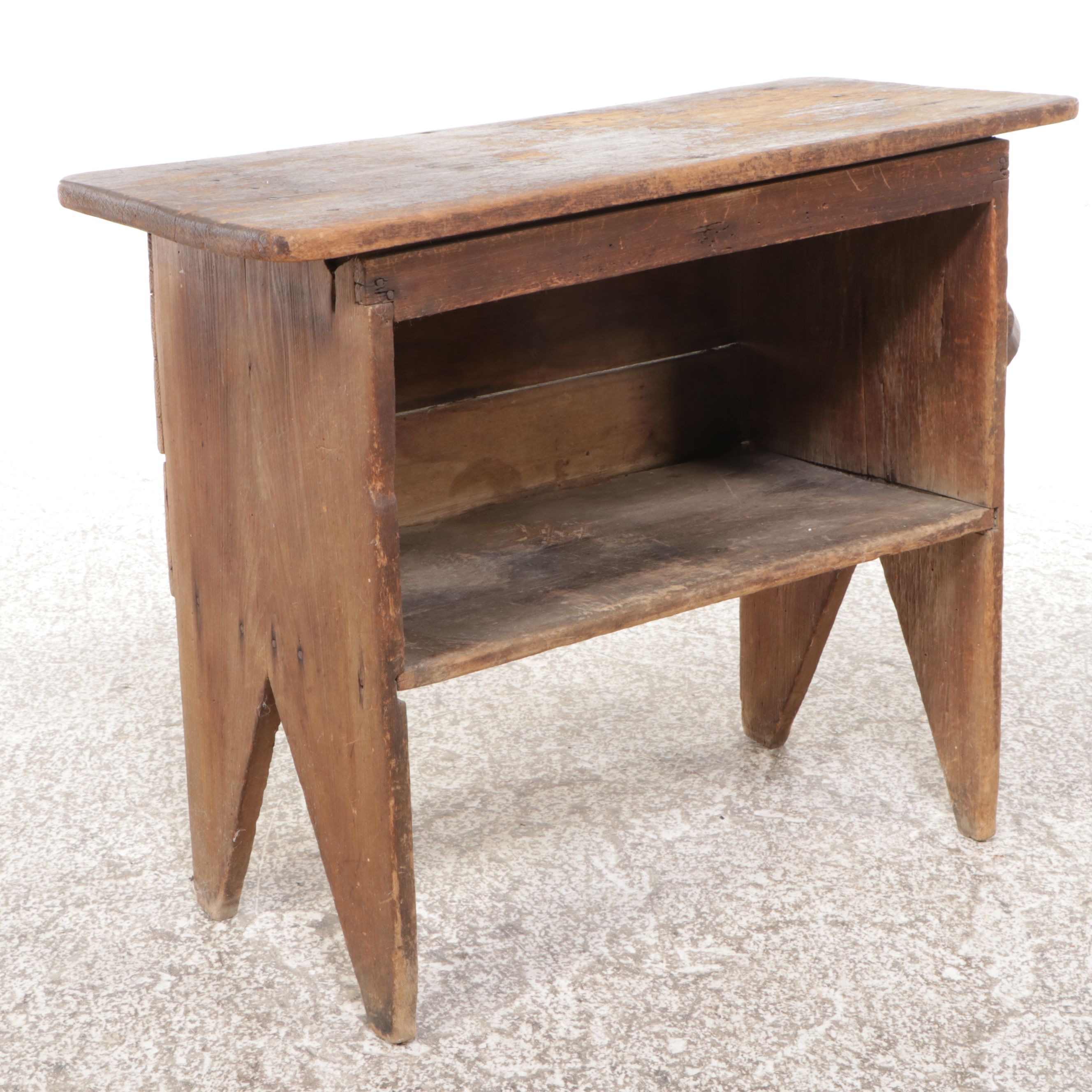 Antique Pine Standing Storage Box, Painted Wooden Wall Cabinet and More