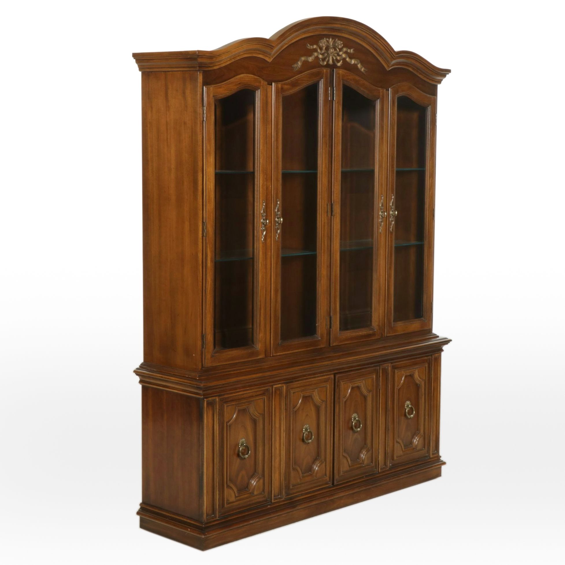 Thomasville Walnut China Cabinet, Late 20th Century