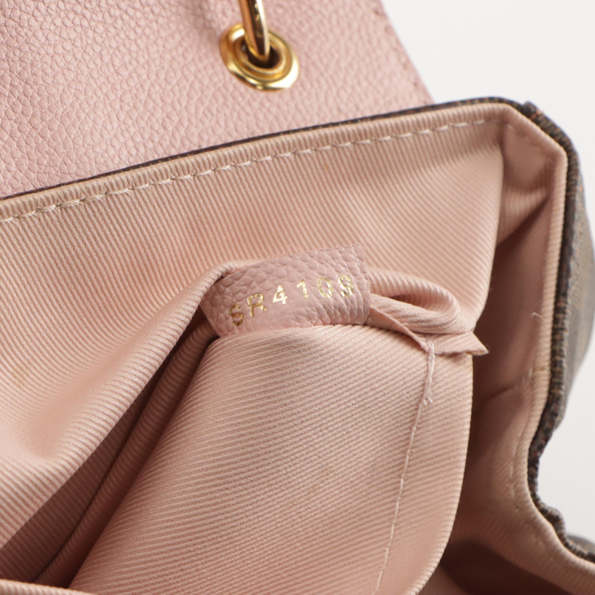 Louis Vuitton Clapton Backpack in Damier Ebene Canvas and Pink Leather, With Box