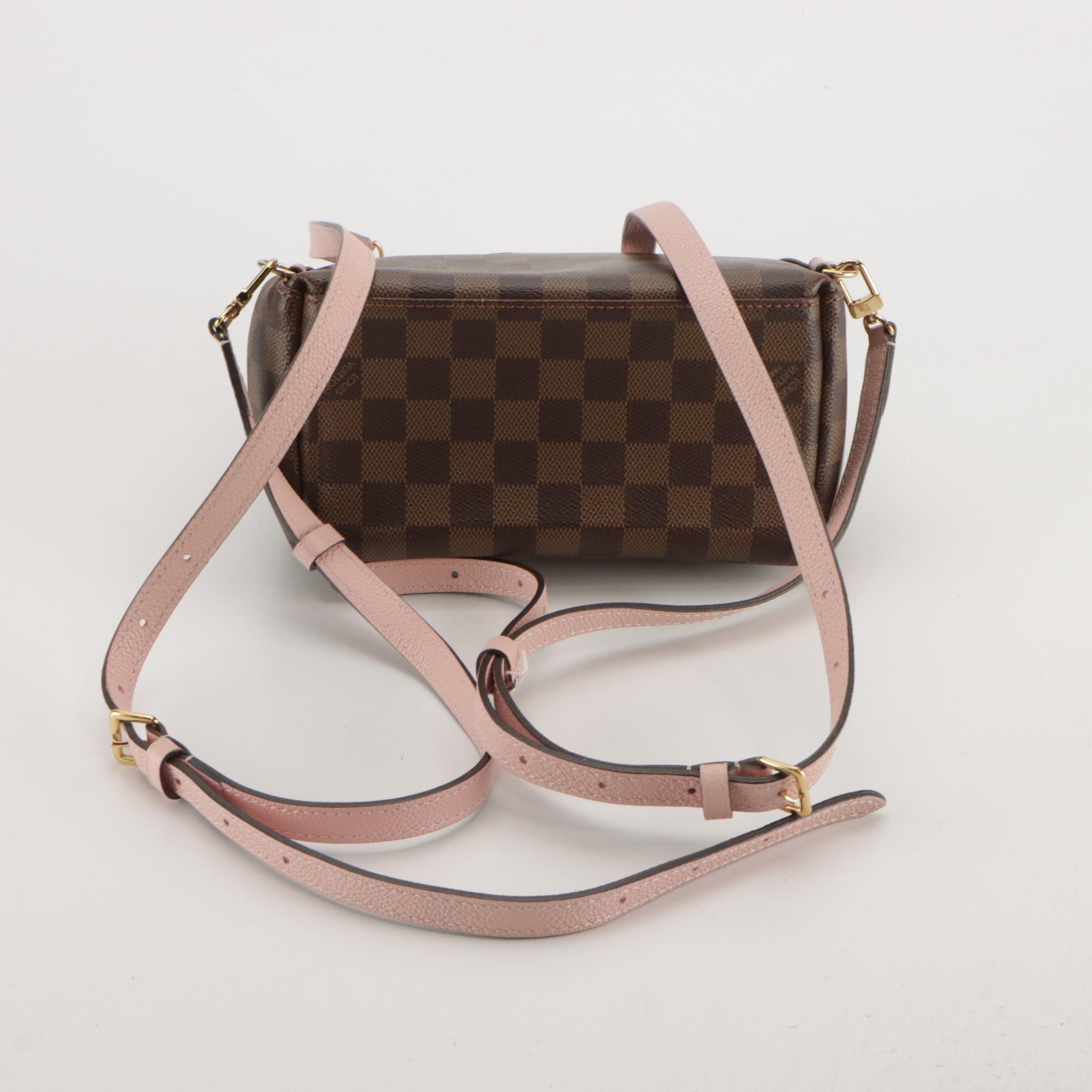 Louis Vuitton Clapton Backpack in Damier Ebene Canvas and Pink Leather, With Box