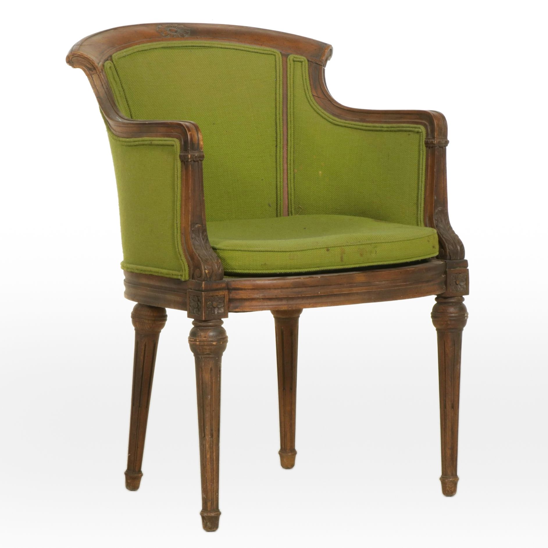 Century Chair Co. Louis XVI Style Carved Walnut Armchair, Mid-20th Century