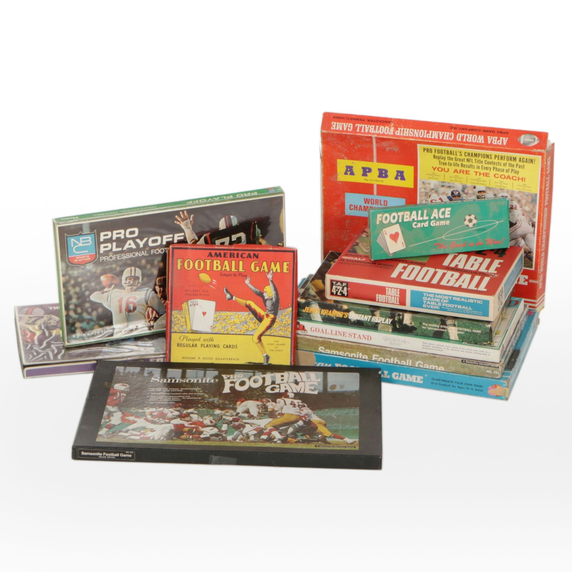 "Samsonite Football Game" and Other Football Board Games, Mid-Late 20th Cen.