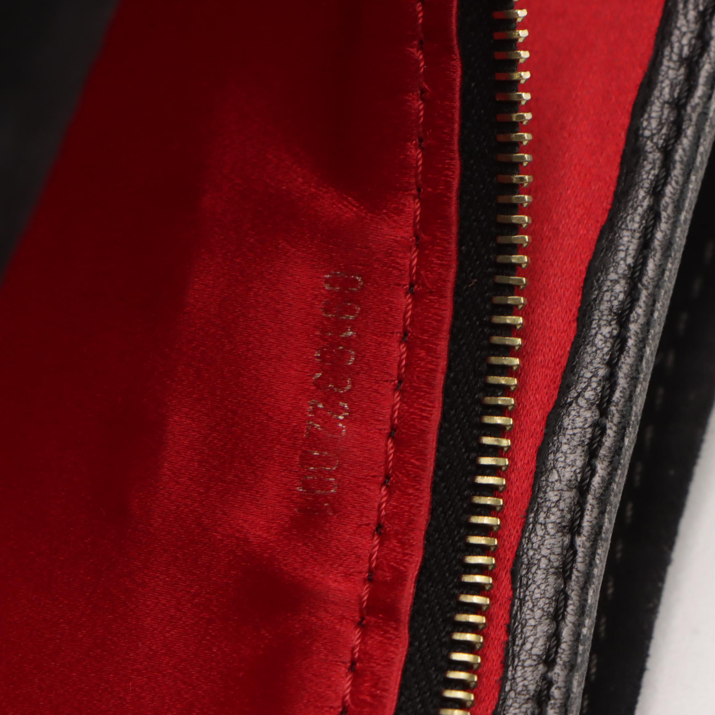 Fendi Mamma Baguette Shoulder Bag in Black Suede with Red Glittered FF Detail