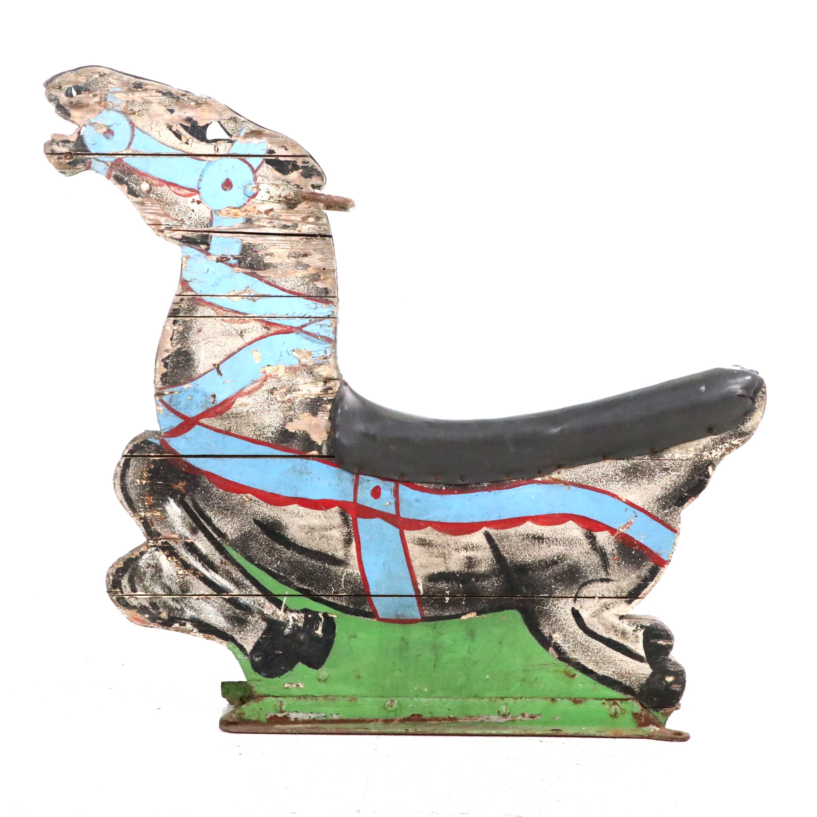 Hand-Painted Wood Horse Carnival Ride, Early 20th Century
